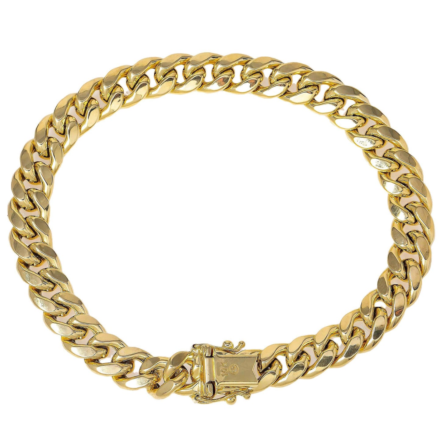 14K YELLOW GOLD MENS CUBAN LINK BRACELET