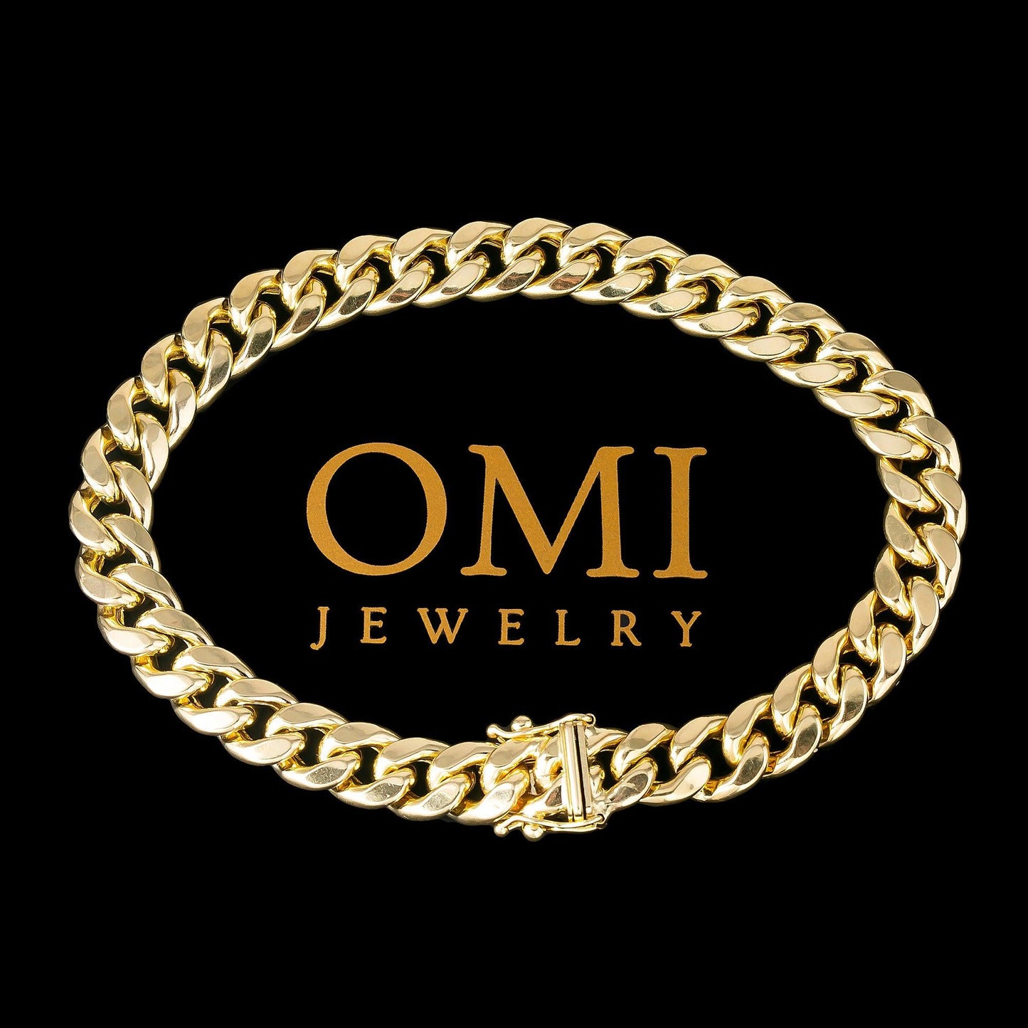 14K YELLOW GOLD MENS CUBAN LINK BRACELET