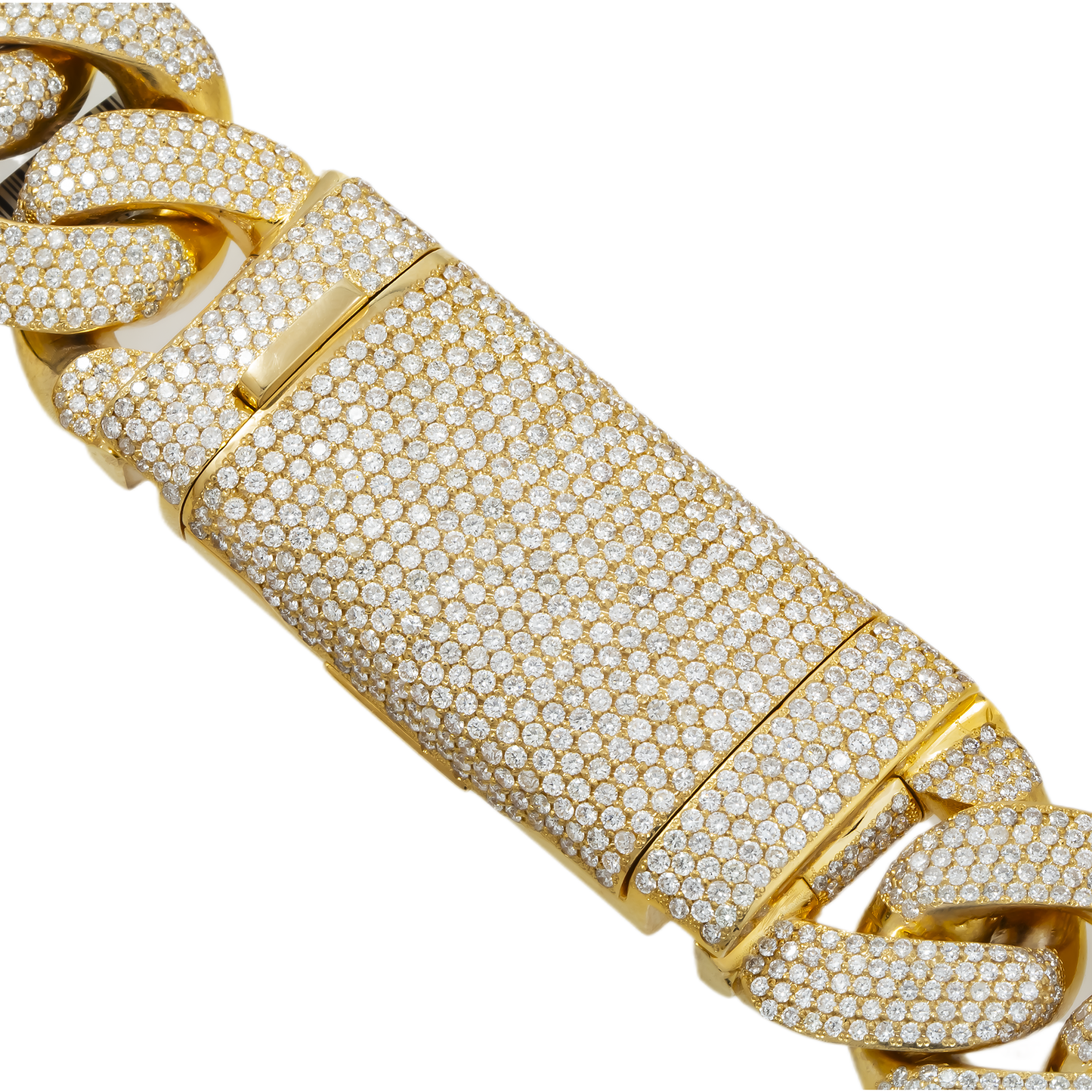 10K GOLD DIAMOND SOLID 32MM CUBAN LINK CHAIN 98.95 CT