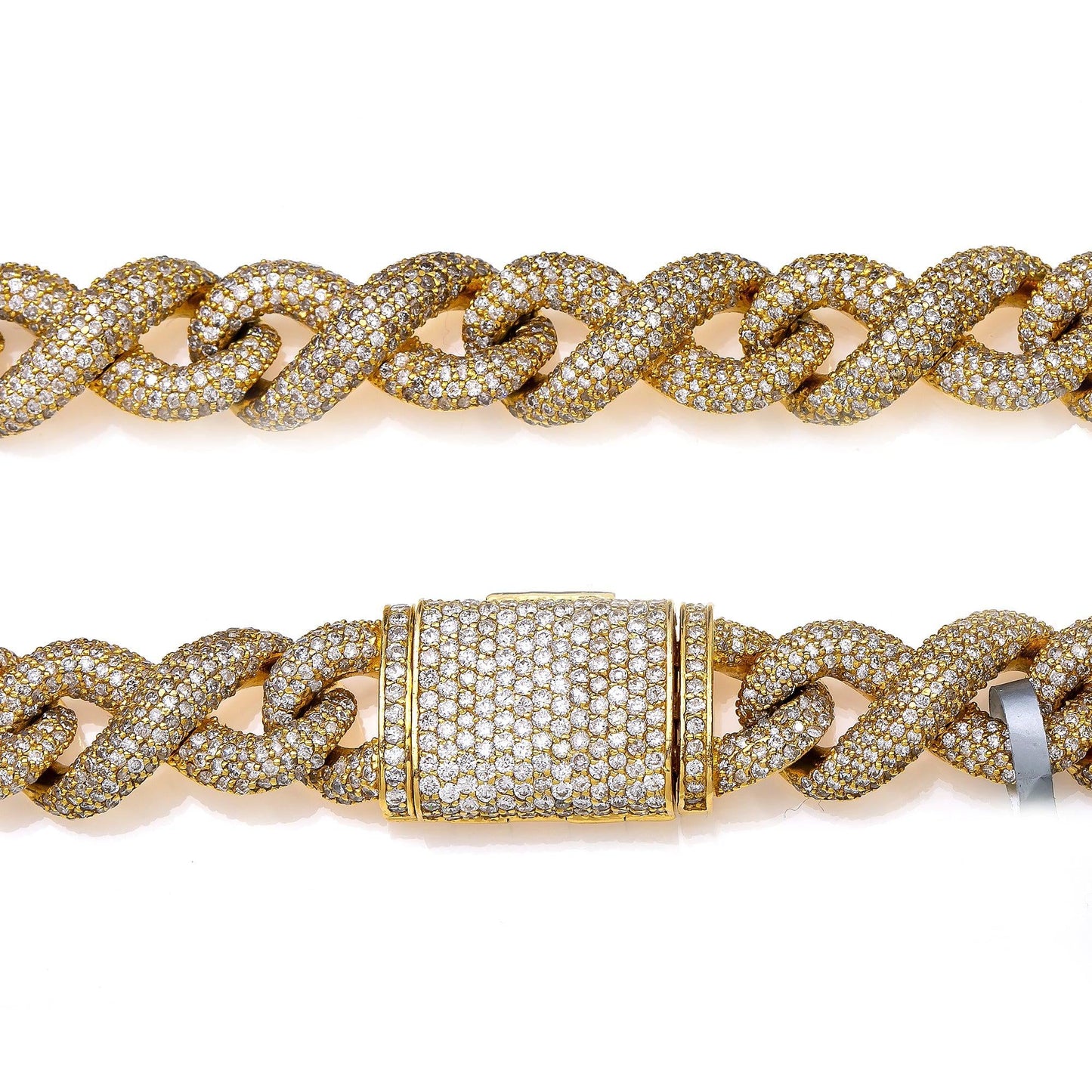 14K YELLOW GOLD DIAMOND 22" INFINITY CHAIN 19.50 CT