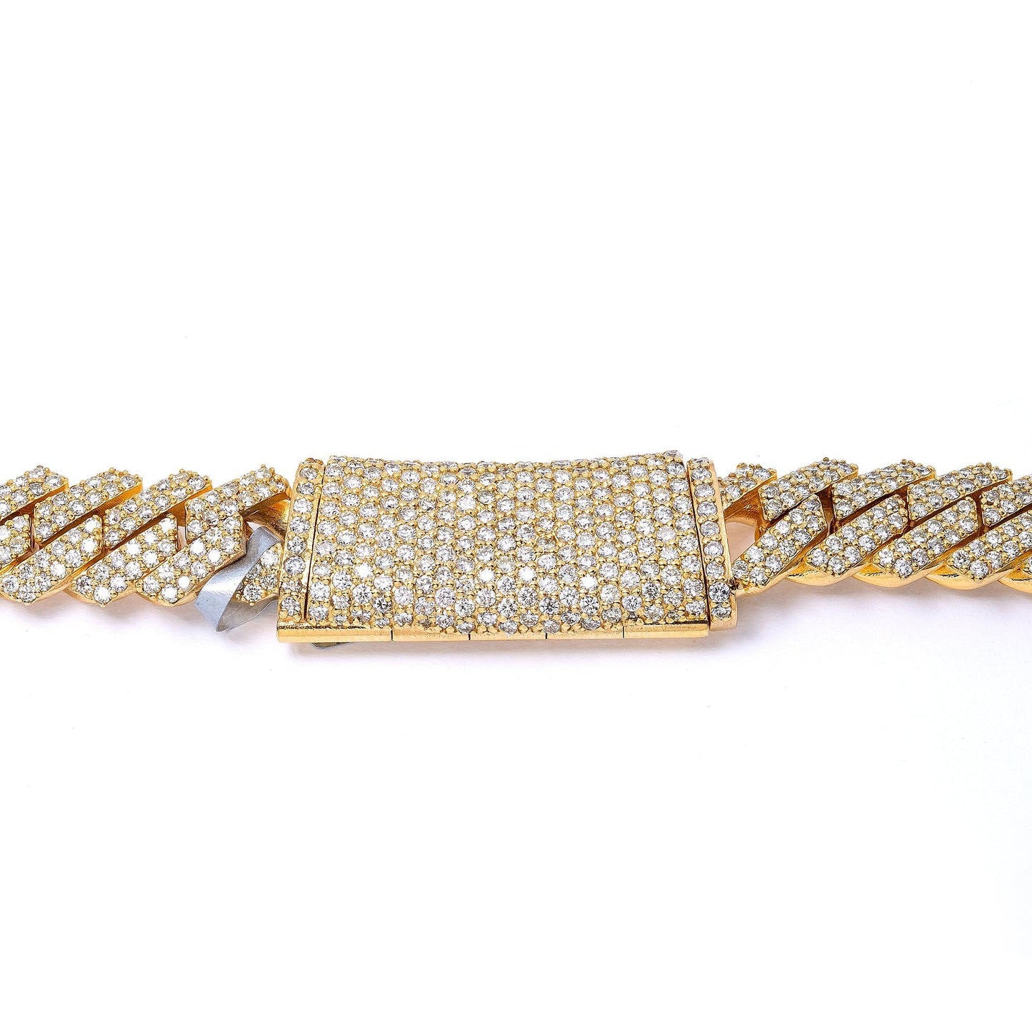 14K YELLOW GOLD 22" / 10MM CUBAN CHAIN WITH 26.91 CT DIAMONDS