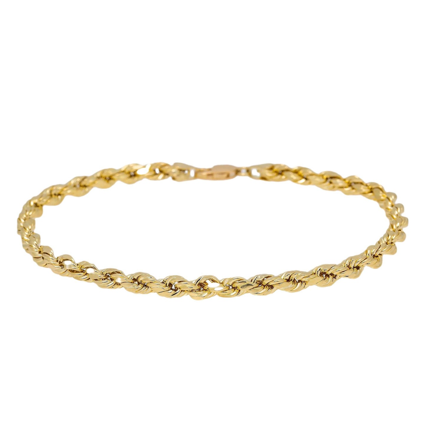 HOLLOW 10K YELLOW GOLD ROPE BRACELET