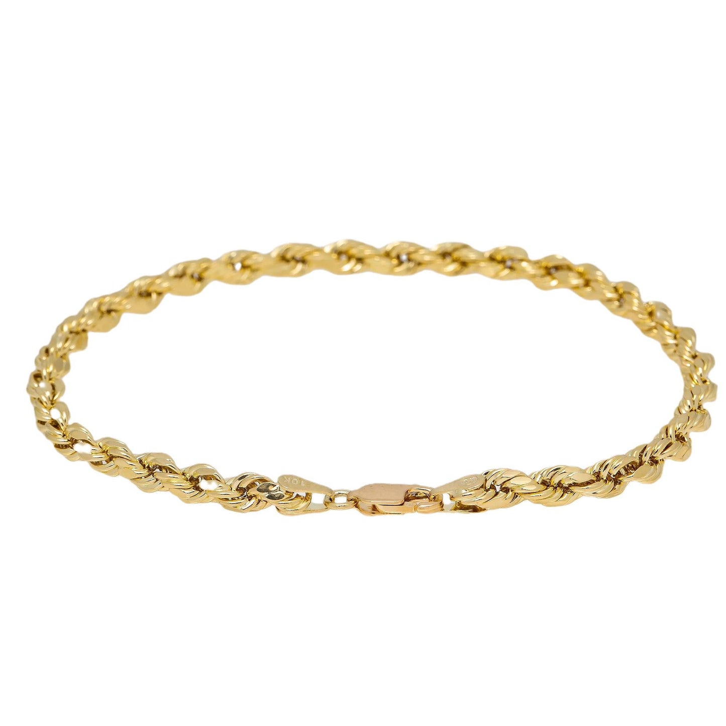 HOLLOW 10K YELLOW GOLD ROPE BRACELET