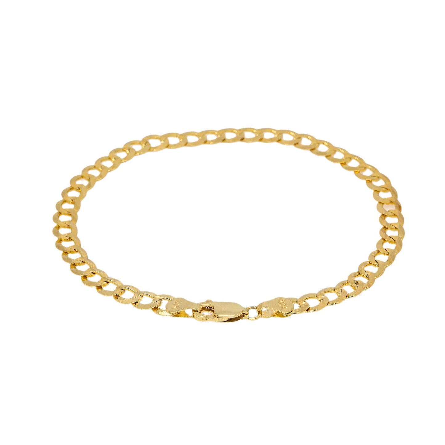 HOLLOW 10K YELLOW GOLD 5.5MM CUBAN BRACELET