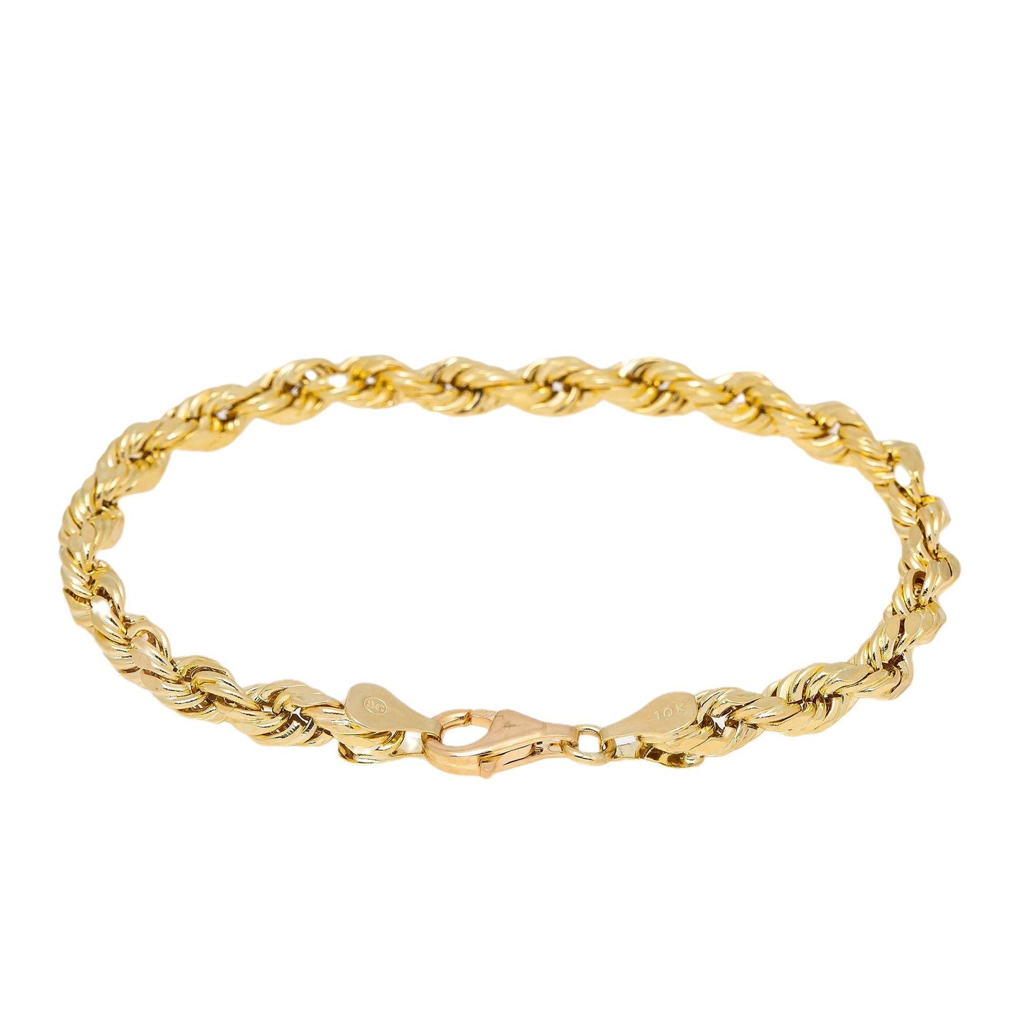 HOLLOW 5MM 10K YELLOW GOLD ROPE BRACELET
