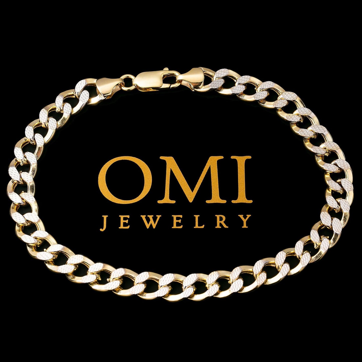 10K YELLOW GOLD HOLLOW DIAMOND CUT CUBAN BRACELET