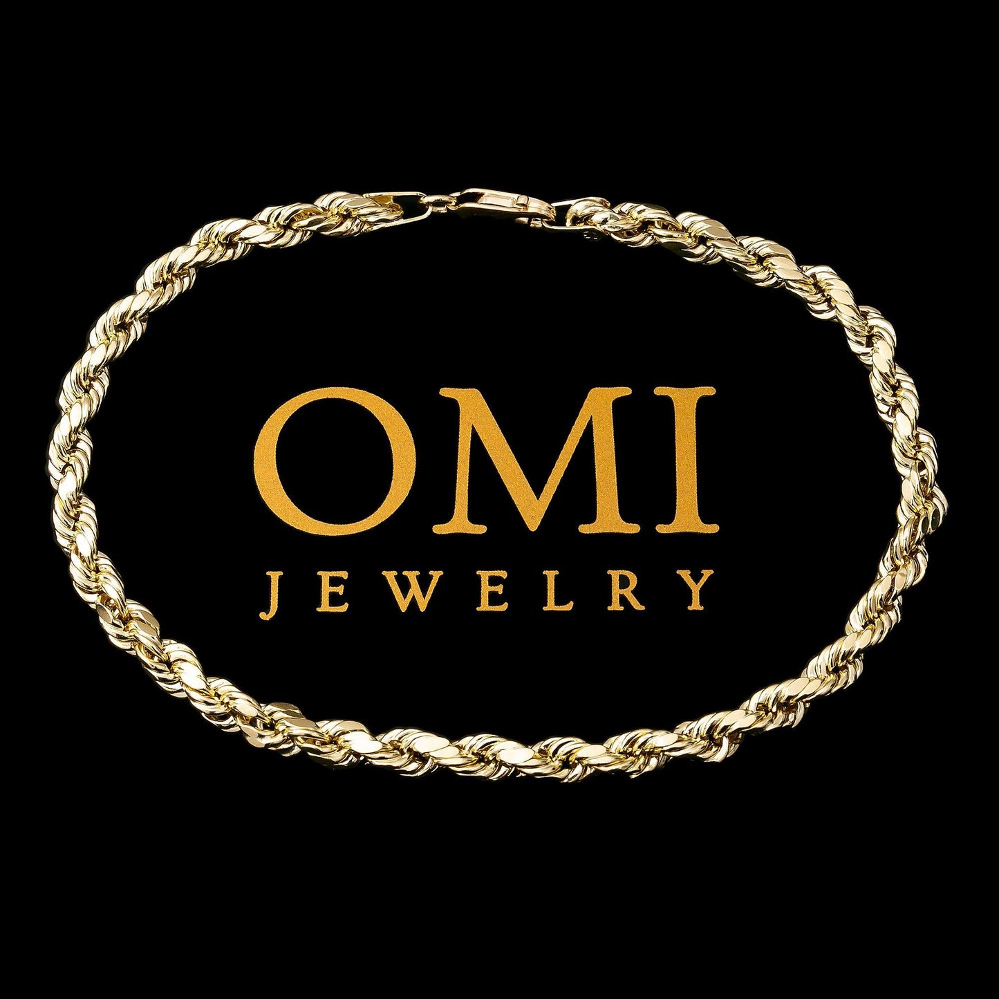 HOLLOW 10K YELLOW GOLD ROPE BRACELET