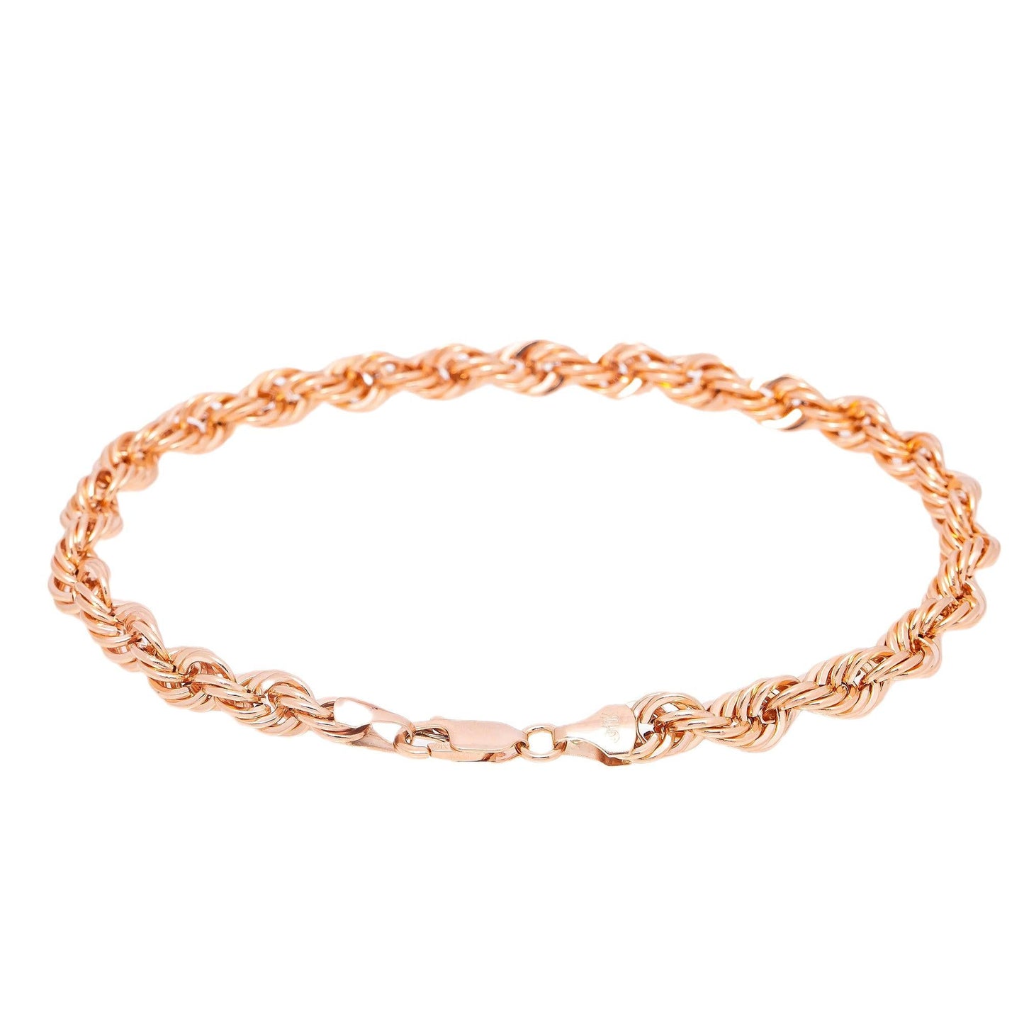 HOLLOW 10K ROSE GOLD ROPE BRACELET