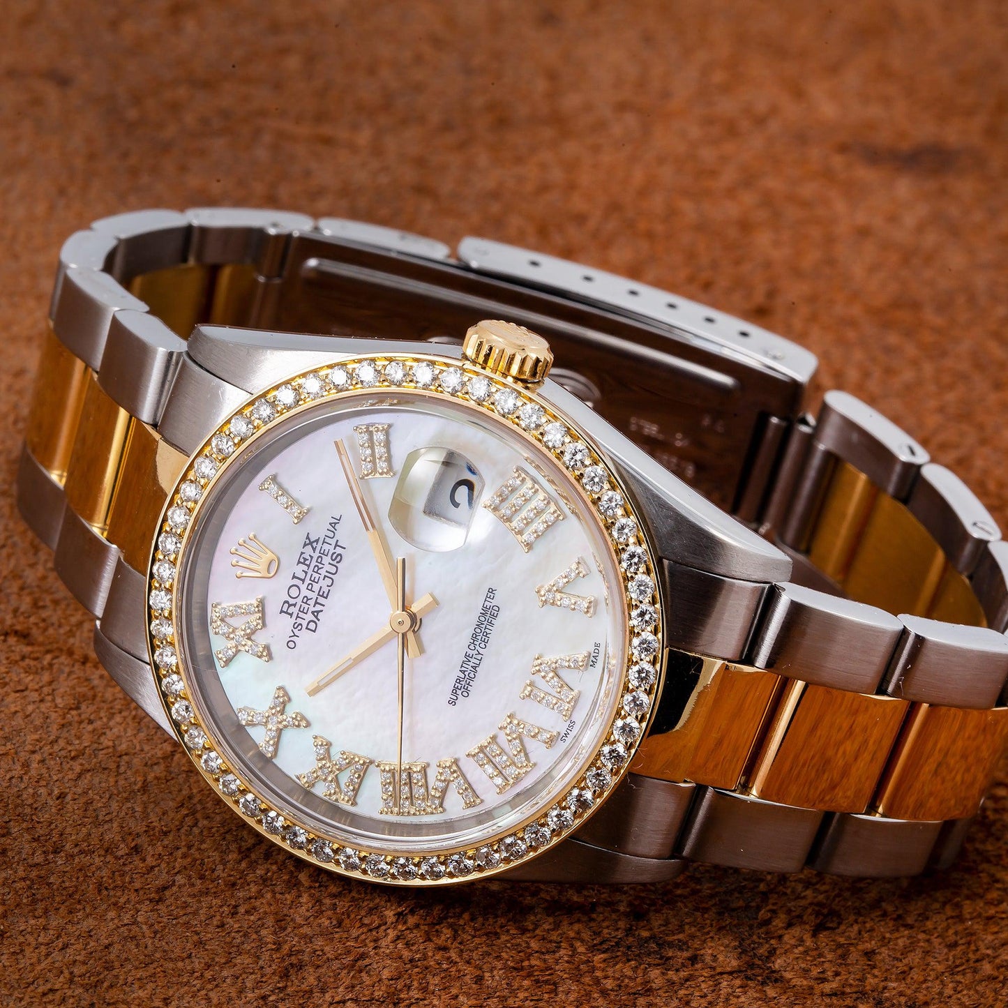 Rolex Datejust 16203 36MM White Diamond Dial With Two Tone Oyster Bracelet