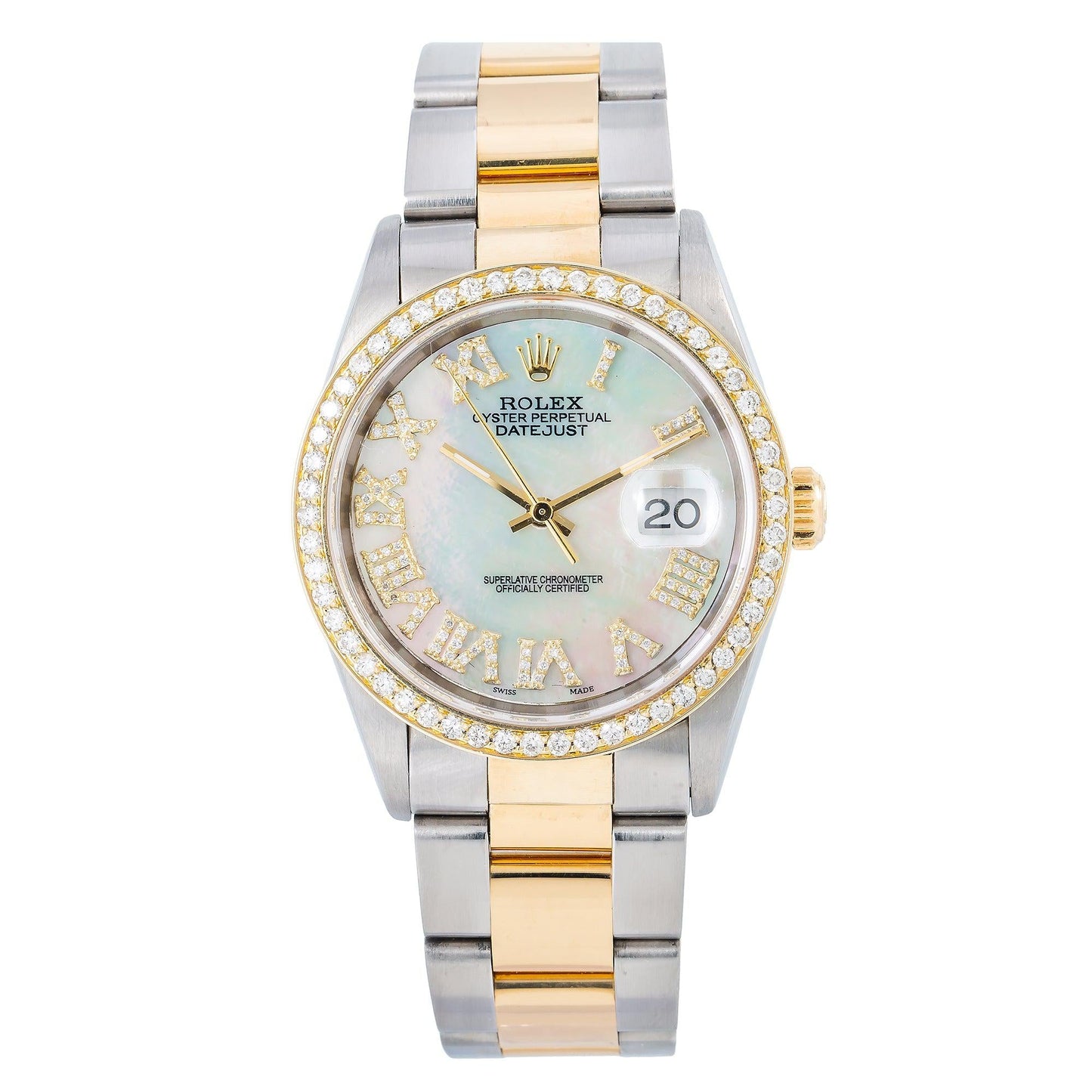 Rolex Datejust 16203 36MM White Diamond Dial With Two Tone Oyster Bracelet