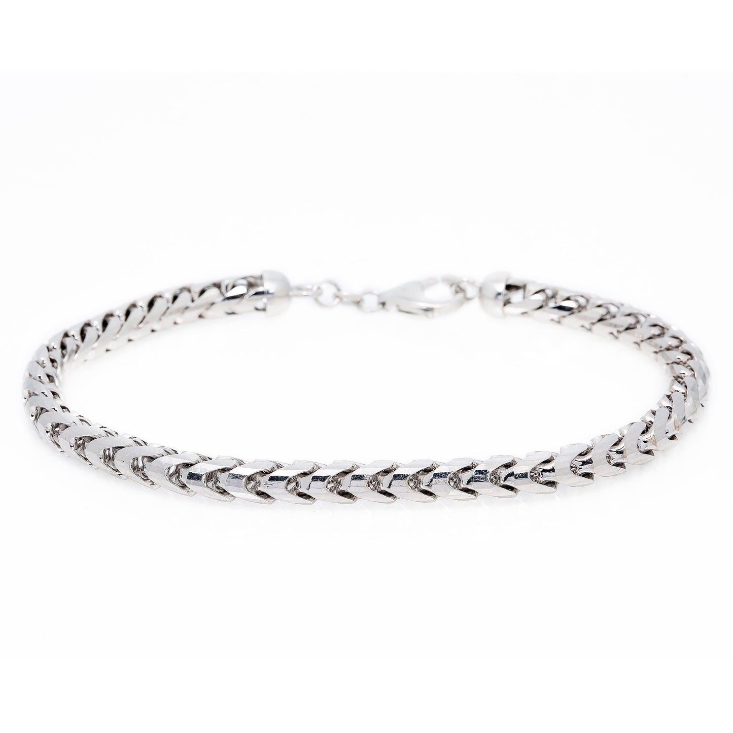 10K WHITE GOLD FRANCO BRACELET