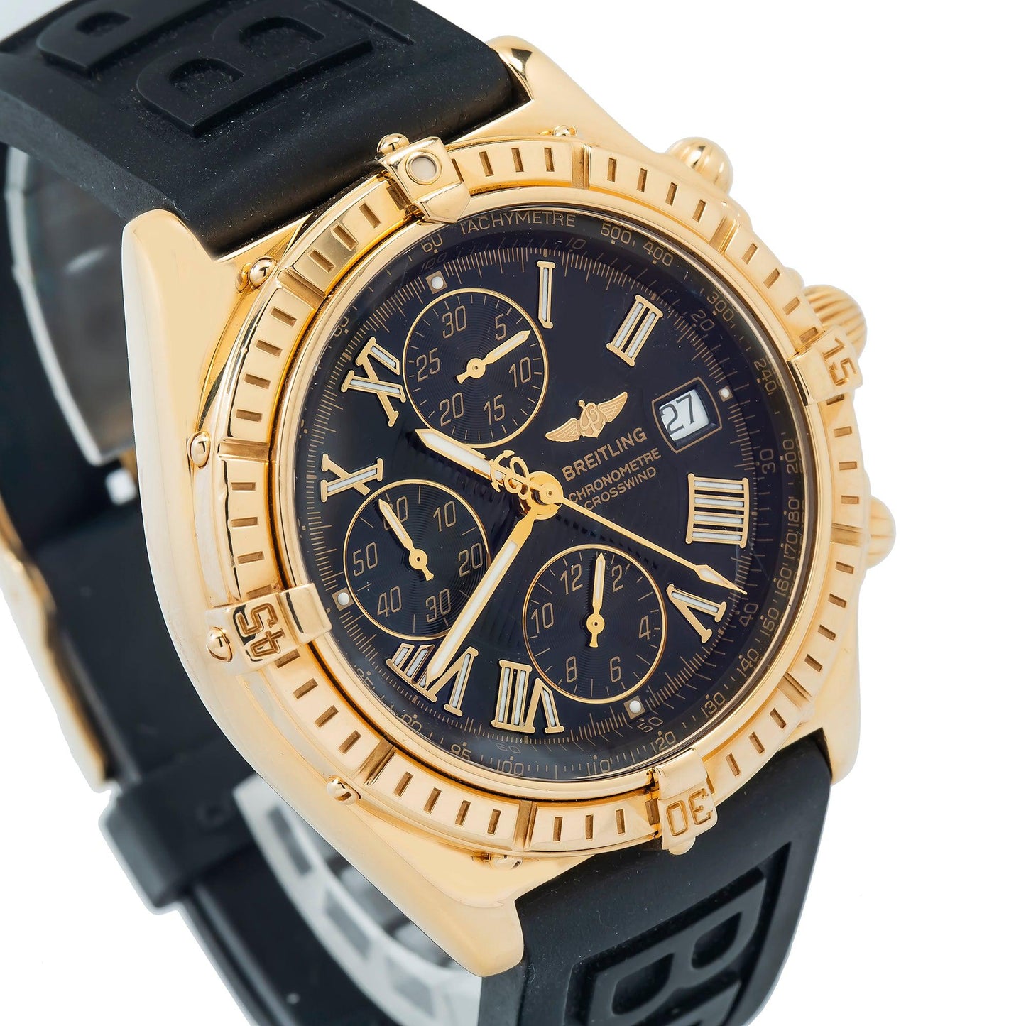 Breitling Crosswind Chronograph K13055 43MM Black Dial With Rubber Bracelet