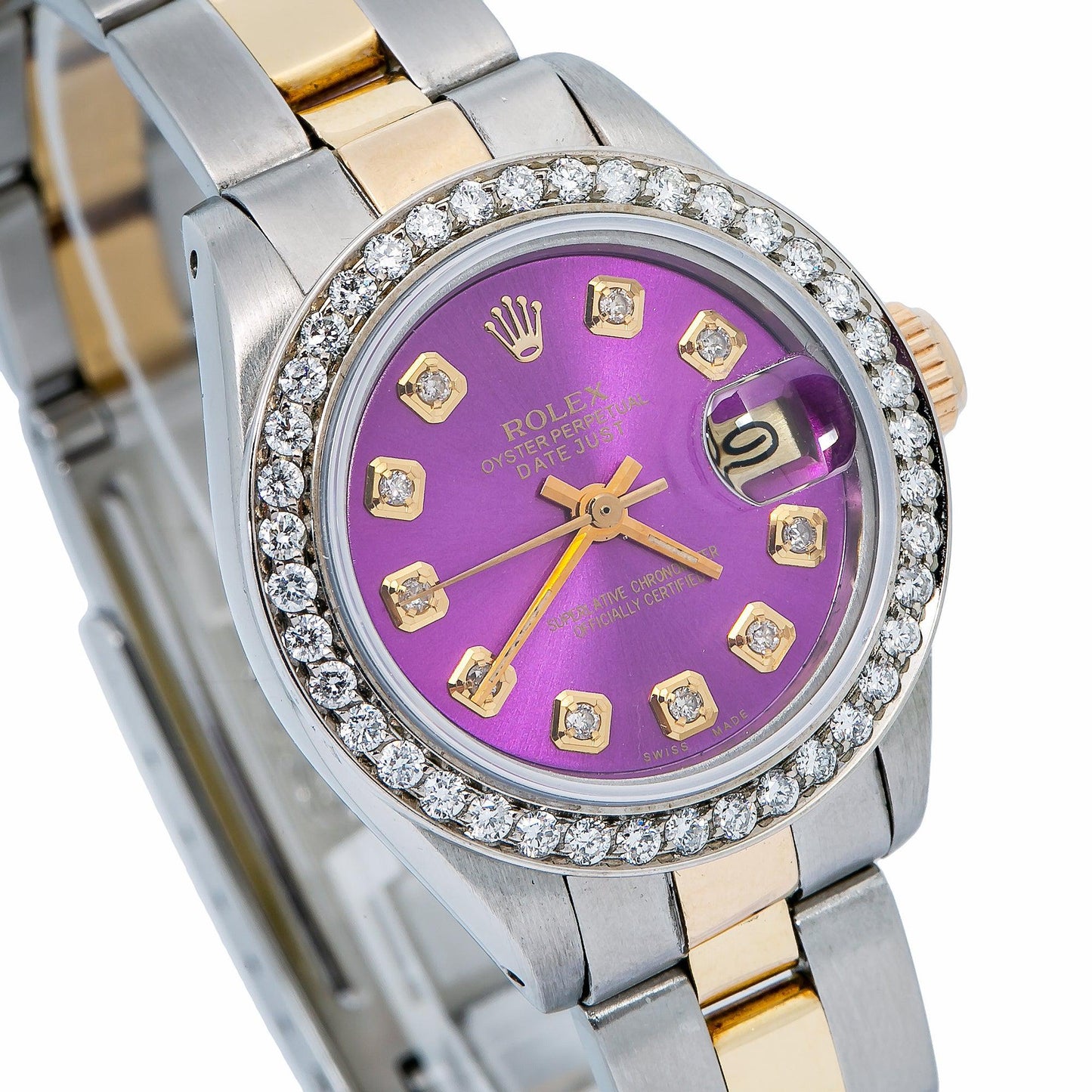 Rolex Lady Datejust 6917 26MM Purple Diamond Dial With 0.90 CT Diamonds