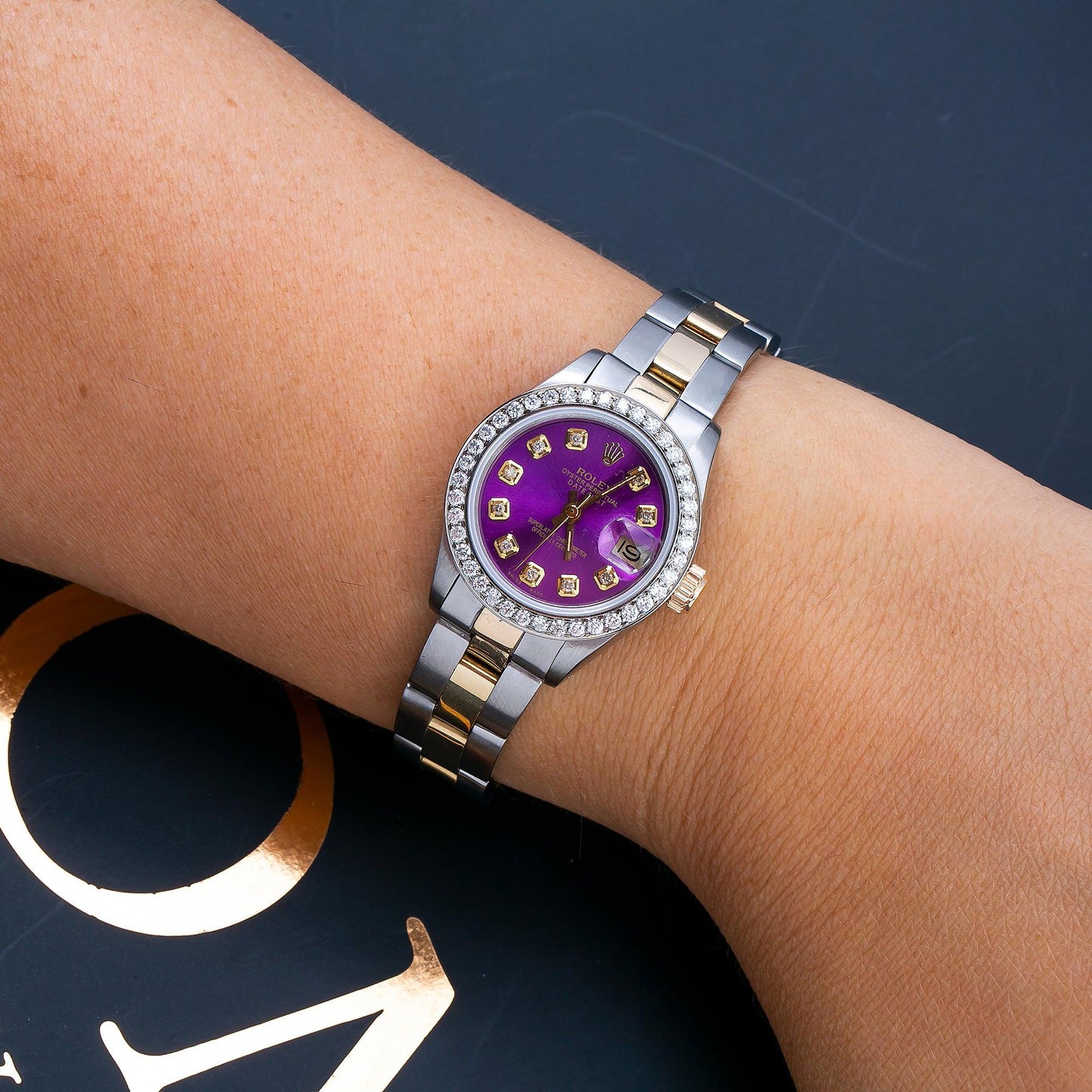 Rolex Lady Datejust 6917 26MM Purple Diamond Dial With 0.90 CT Diamonds