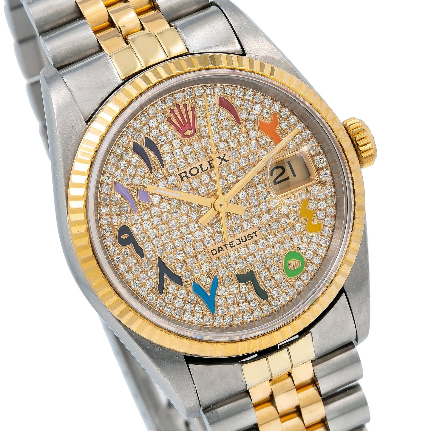 Rolex Datejust 16233 36MM Champagne Diamond Dial With Two Tone Jubilee Bracelet