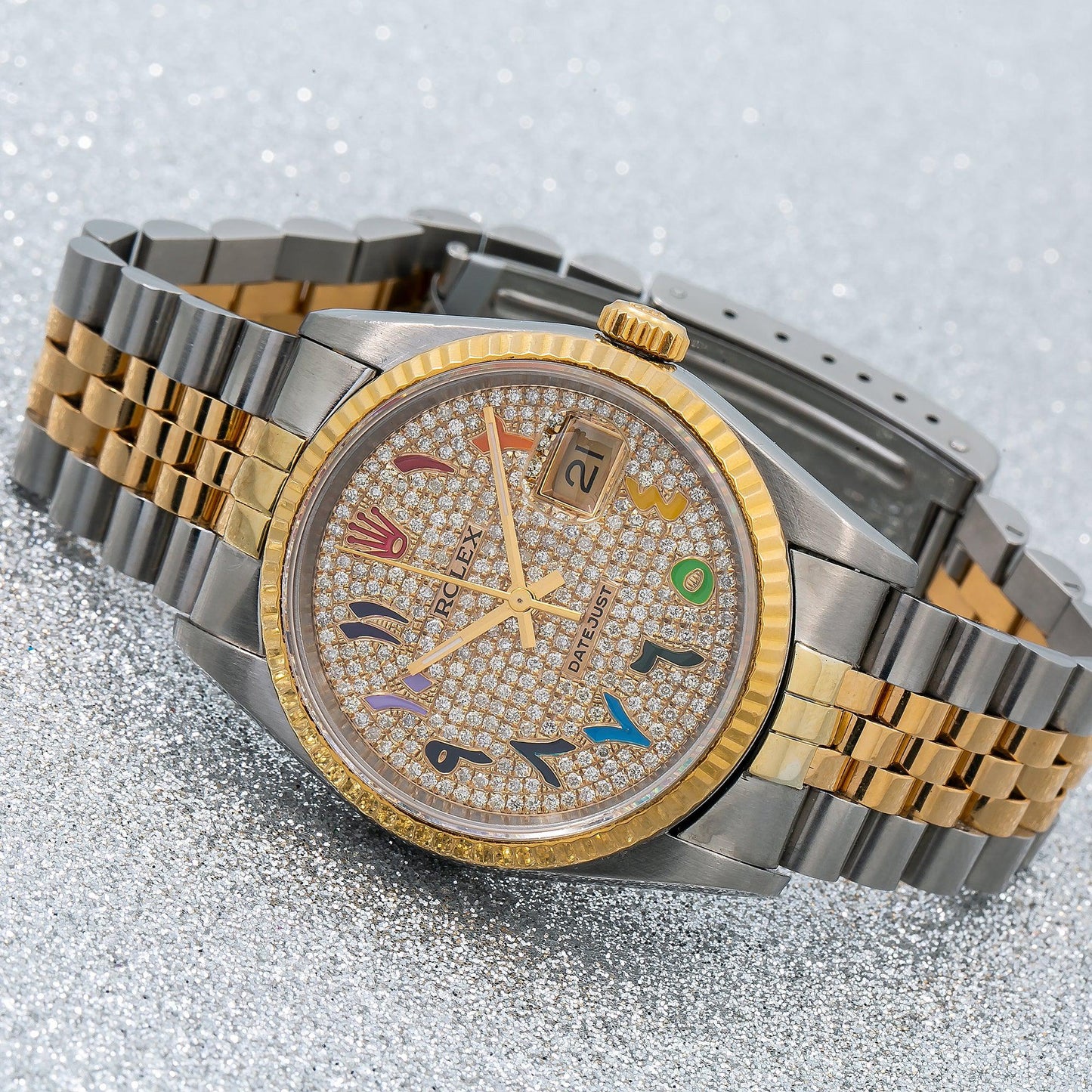 Rolex Datejust 16233 36MM Champagne Diamond Dial With Two Tone Jubilee Bracelet