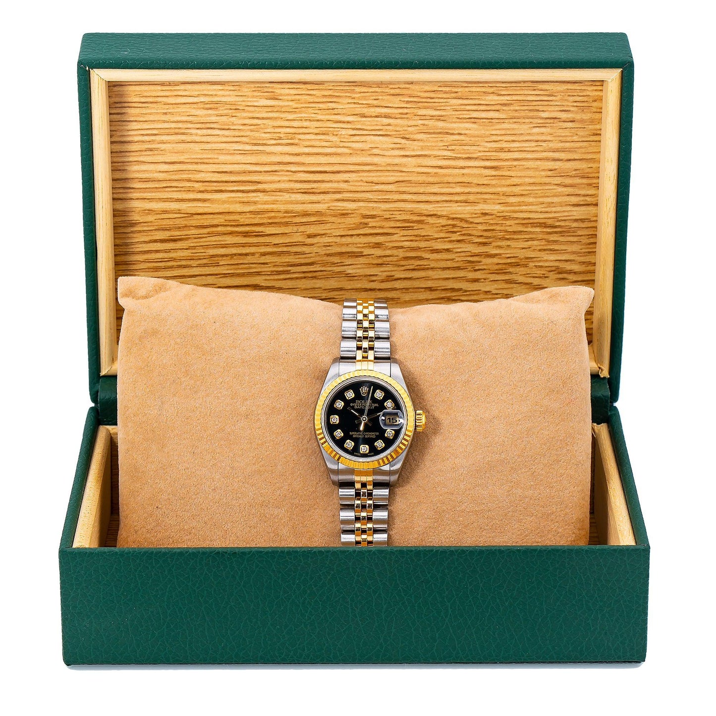 Rolex Lady-Datejust 69173 26MM Black Diamond Dial With Two Tone Jubilee Bracelet