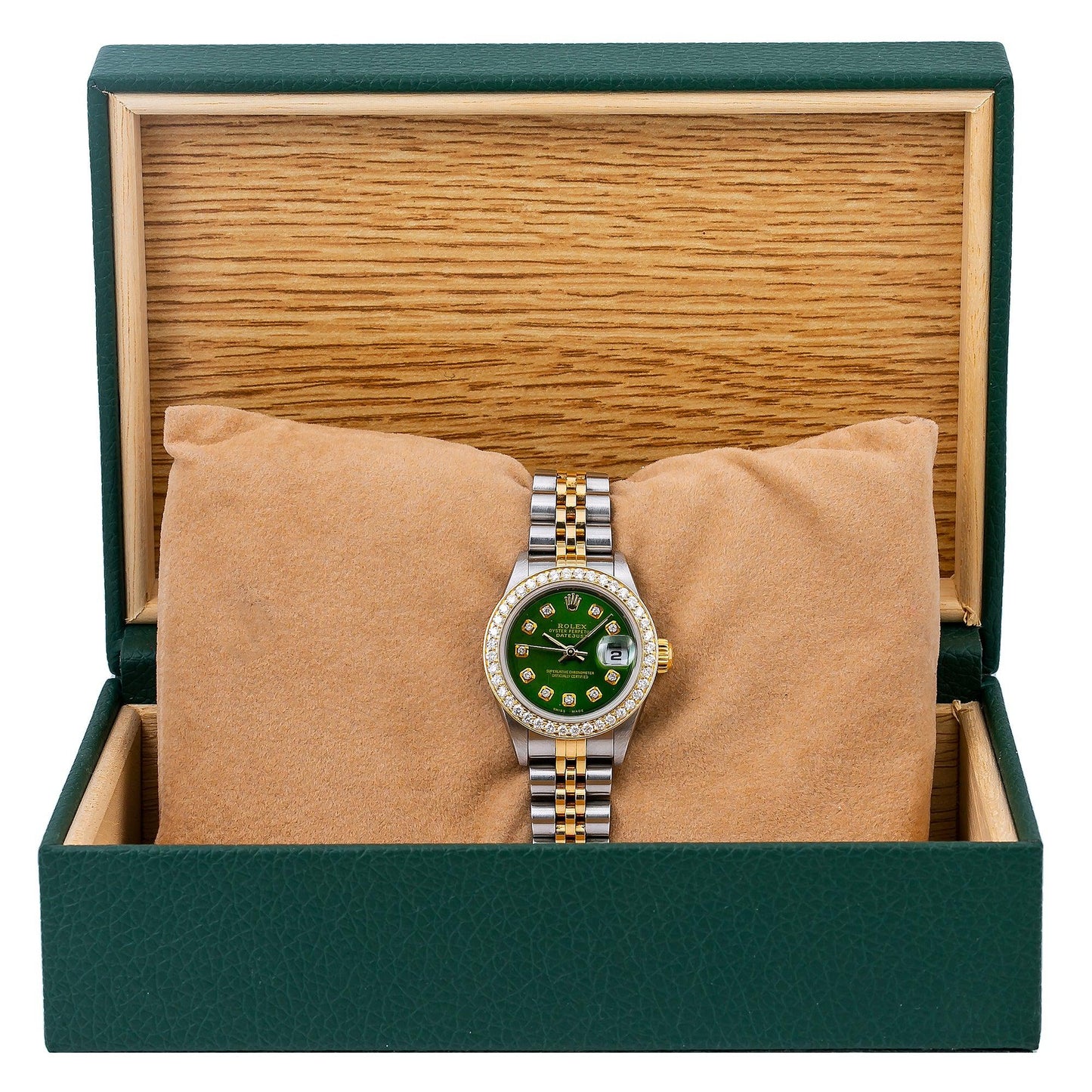 Rolex Lady-Datejust 6917 26MM Green Diamond Dial With Two Tone Jubilee Bracelet