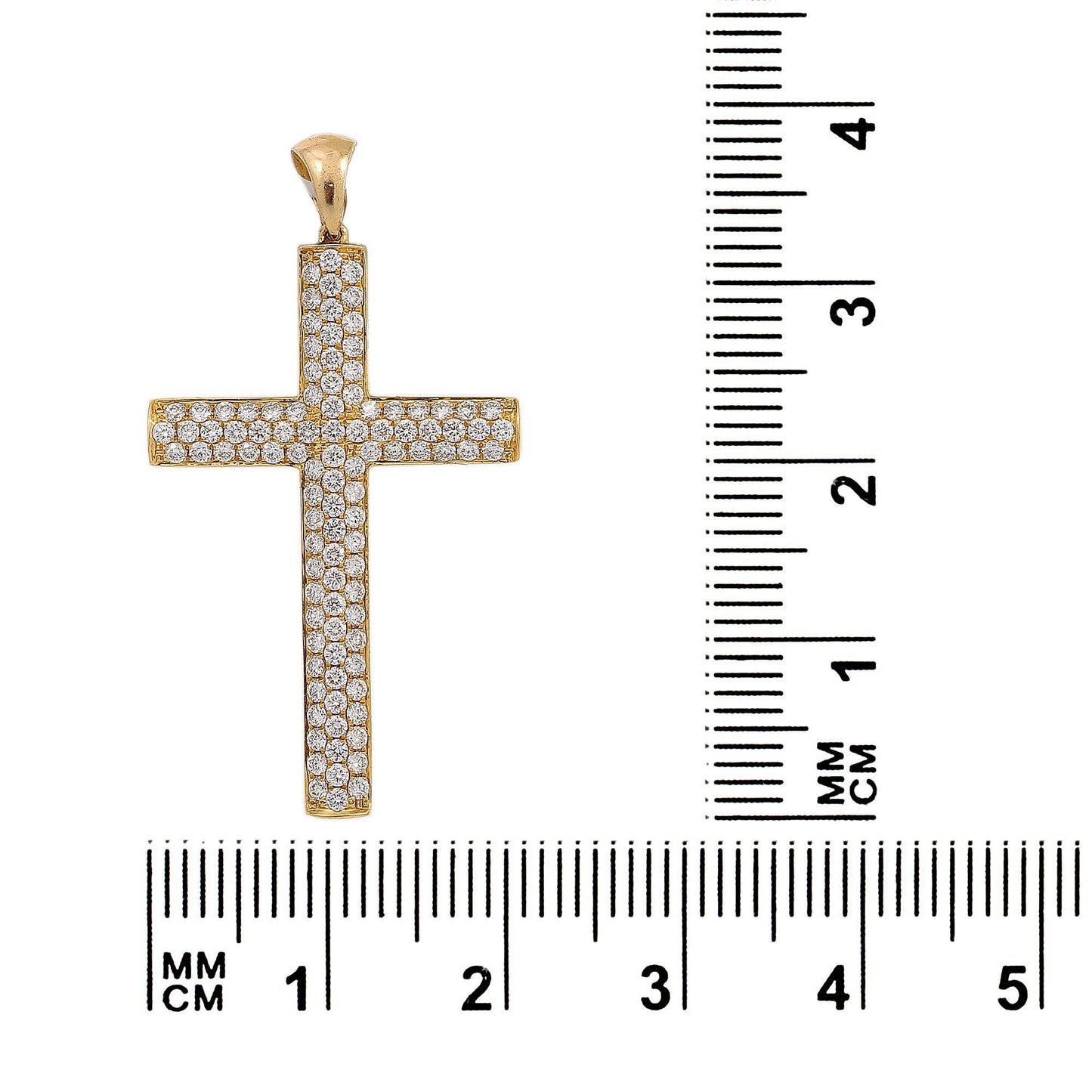 18K Yellow Gold Diamond Cross Shaped Pendant