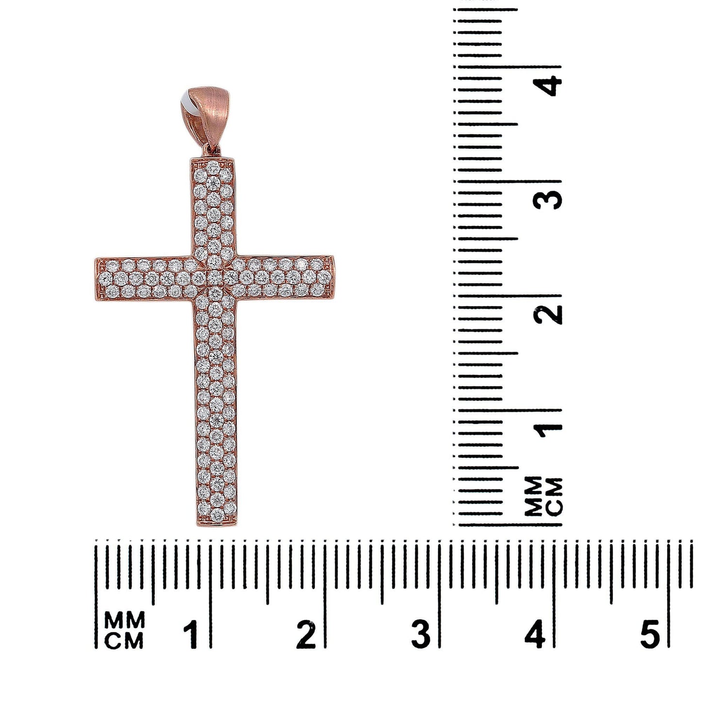 18K Rose Gold Diamond Cross Shaped Pendant