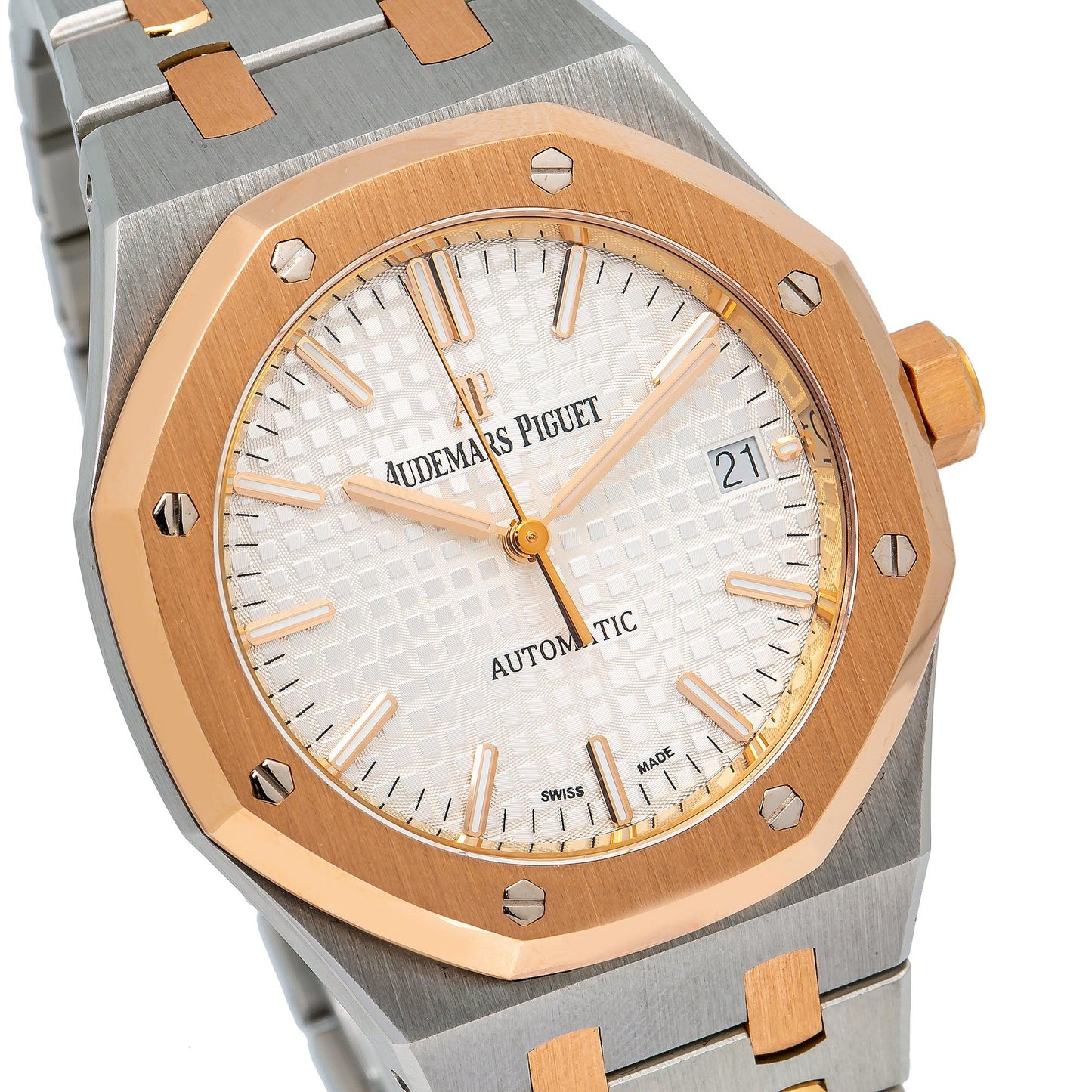Audemars Piguet Royal Oak Selfwinding 15450SR 37MM White Dial With Two Tone Bracelet