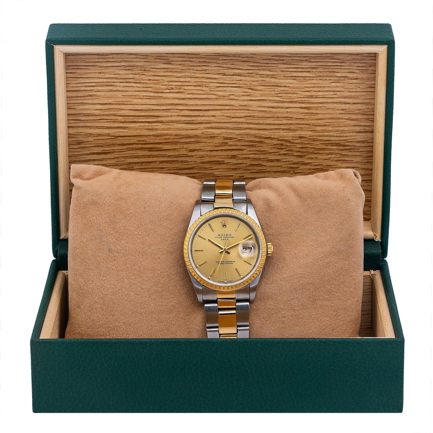 Rolex Oyster Perpetual Date 15233 34MM Champagne Dial With Two Tone Jubilee Bracelet