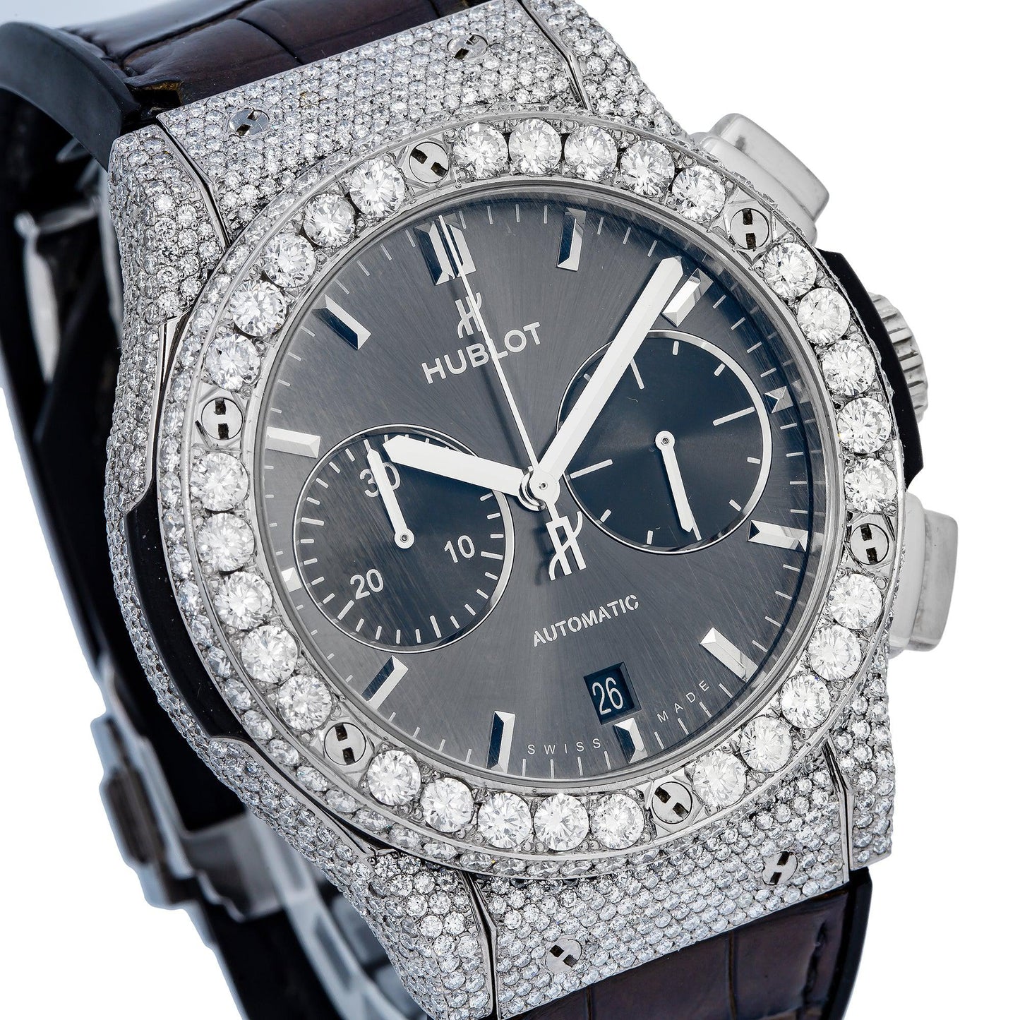 Hublot Classic Fusion Chronograph 541.NX.7070 42MM Gray Dial With Leather Bracelet