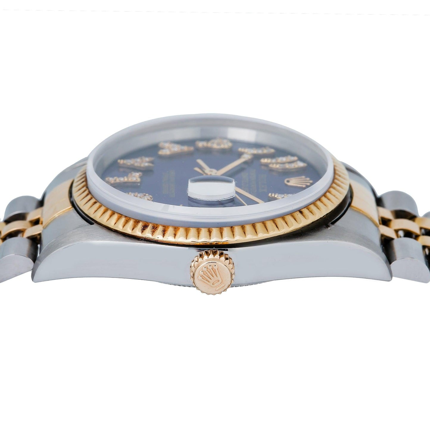 Rolex Datejust 16233 36MM Blue Diamond Dial With Two Tone Jubilee Bracelet