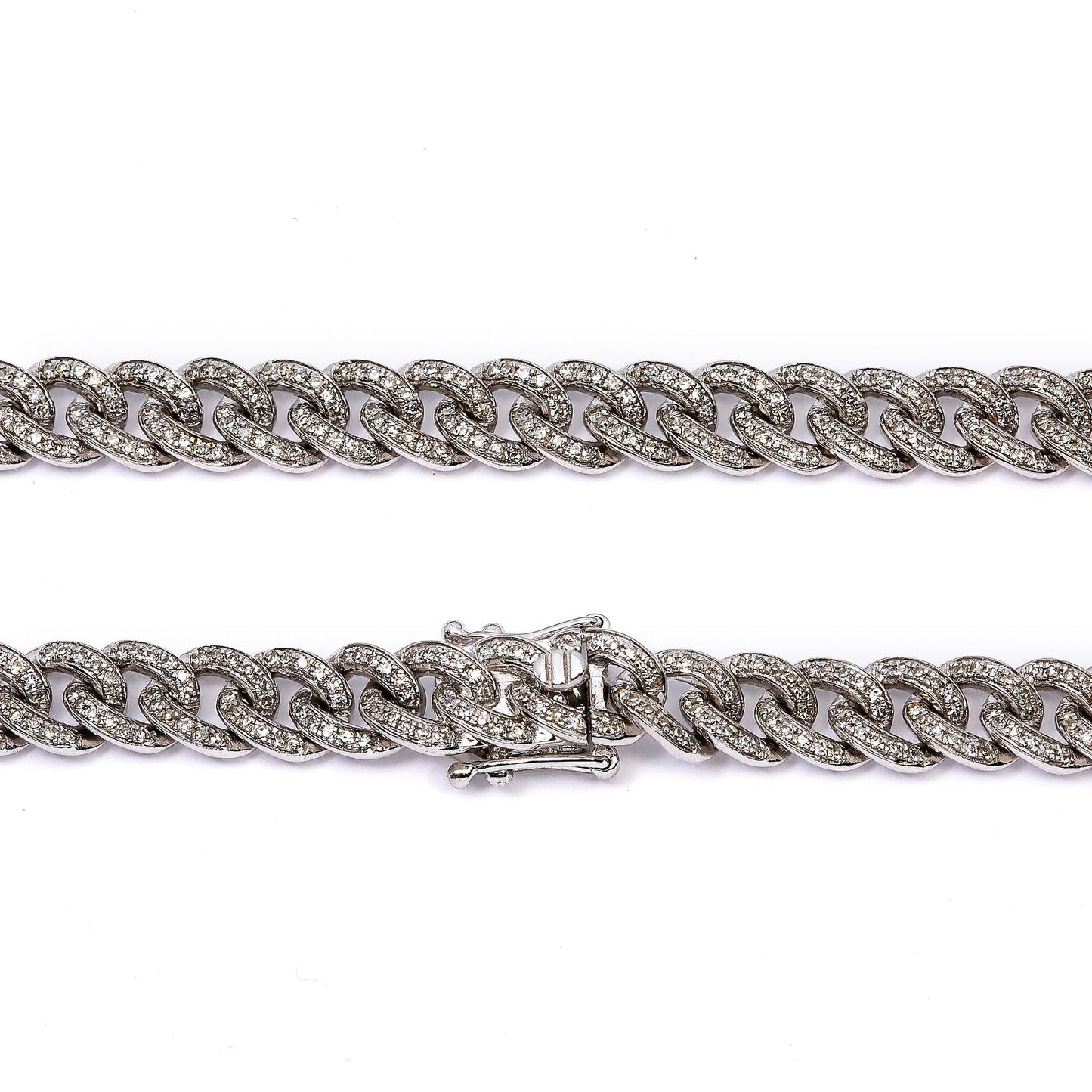 10K WHITE GOLD MIAMI CUBAN CHAIN LINK WITH 3.50 CT DIAMONDS