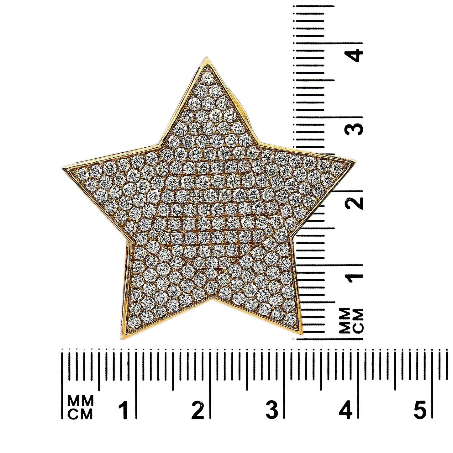 14K Yellow Gold Diamond Star Shaped Pendant