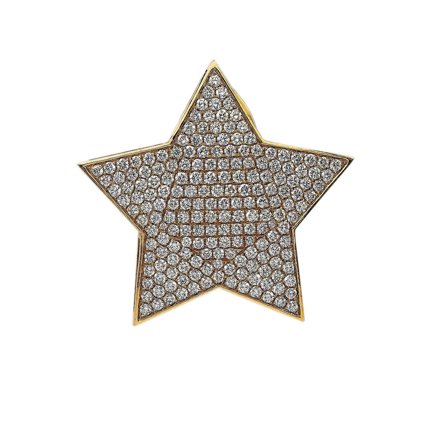 14K Yellow Gold Diamond Star Shaped Pendant