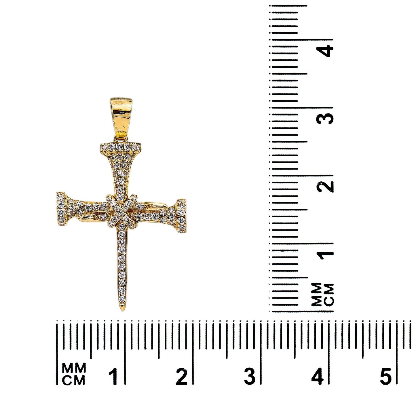 14K Yellow Gold Diamond Cross Shaped Pendant
