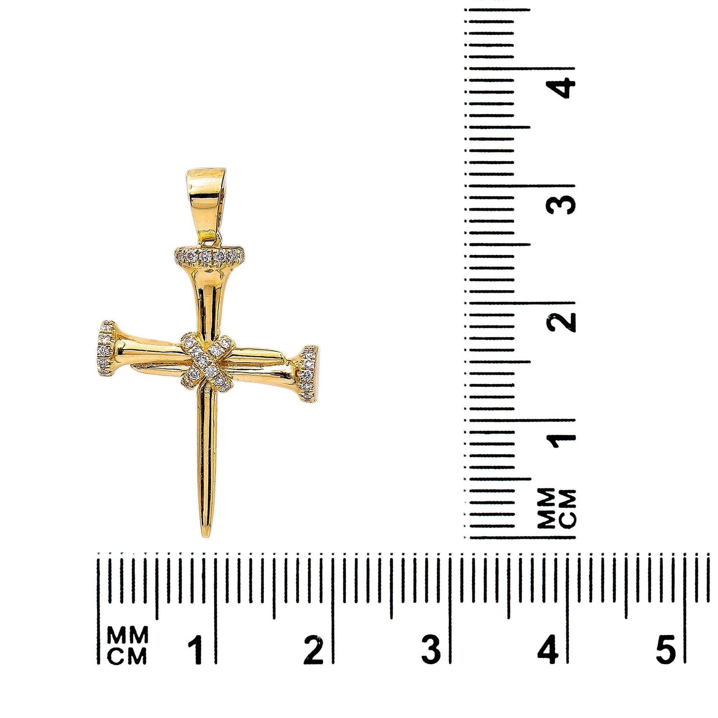 14K YELLOW GOLD DIAMOND CROSS PENDANT 0.16 CT