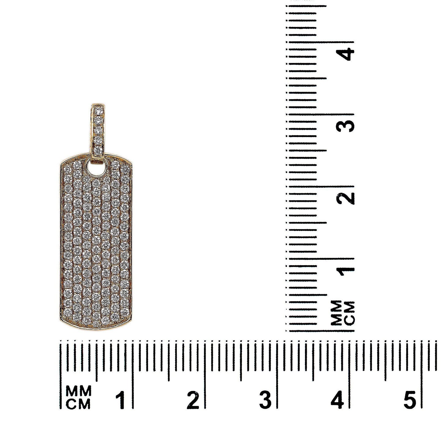 14K Yellow Gold Diamond Rectangular Shaped Pendant