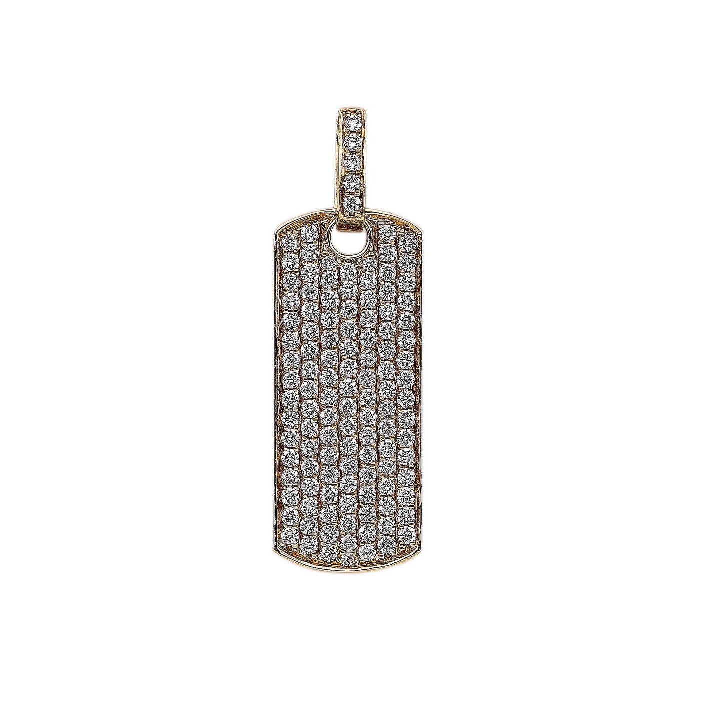 14K Yellow Gold Diamond Rectangular Shaped Pendant