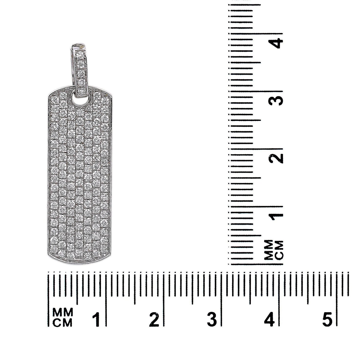 14K White Gold Diamond Rectangular Shaped Pendant