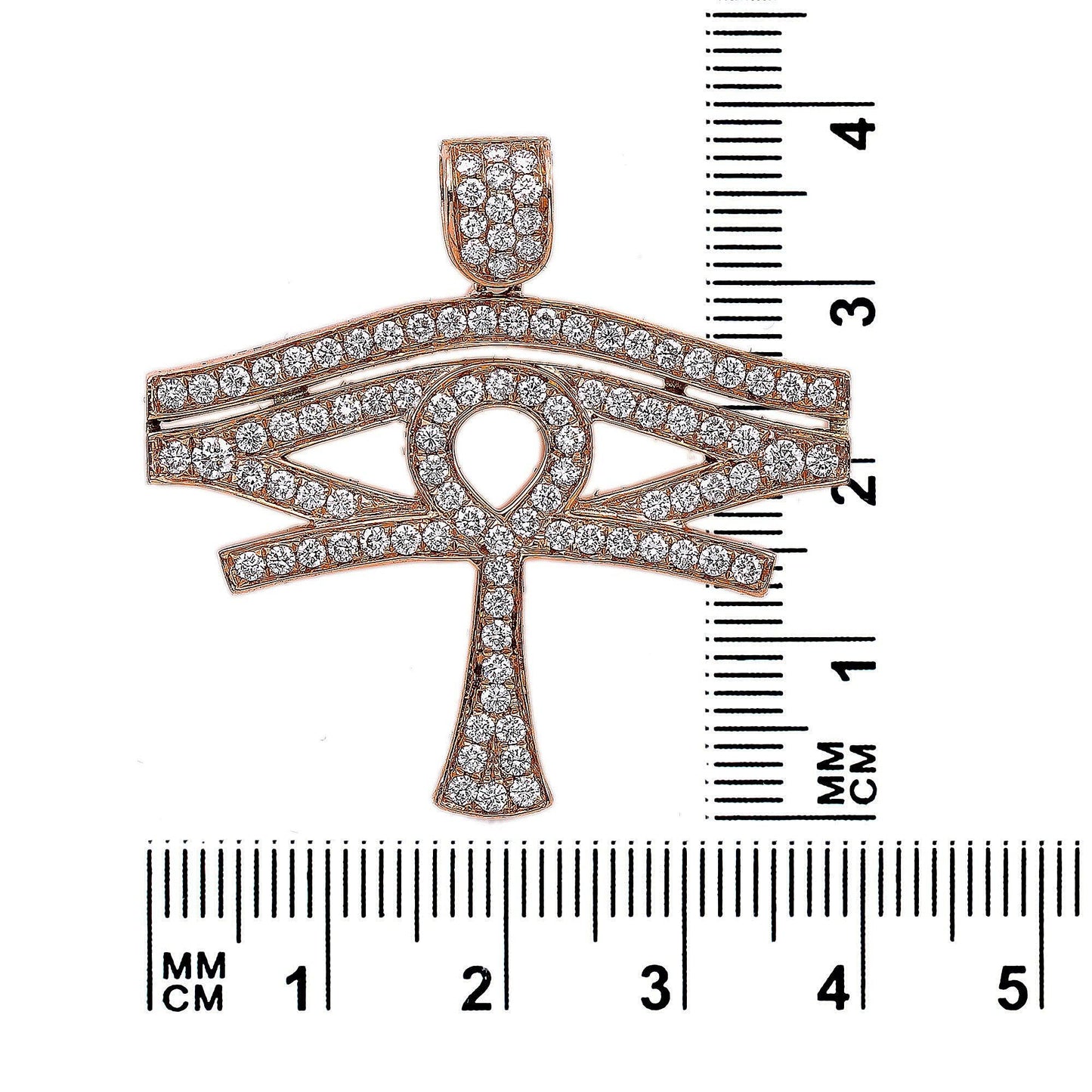 14K Rose Gold Diamond Horus Eye Shaped Pendant