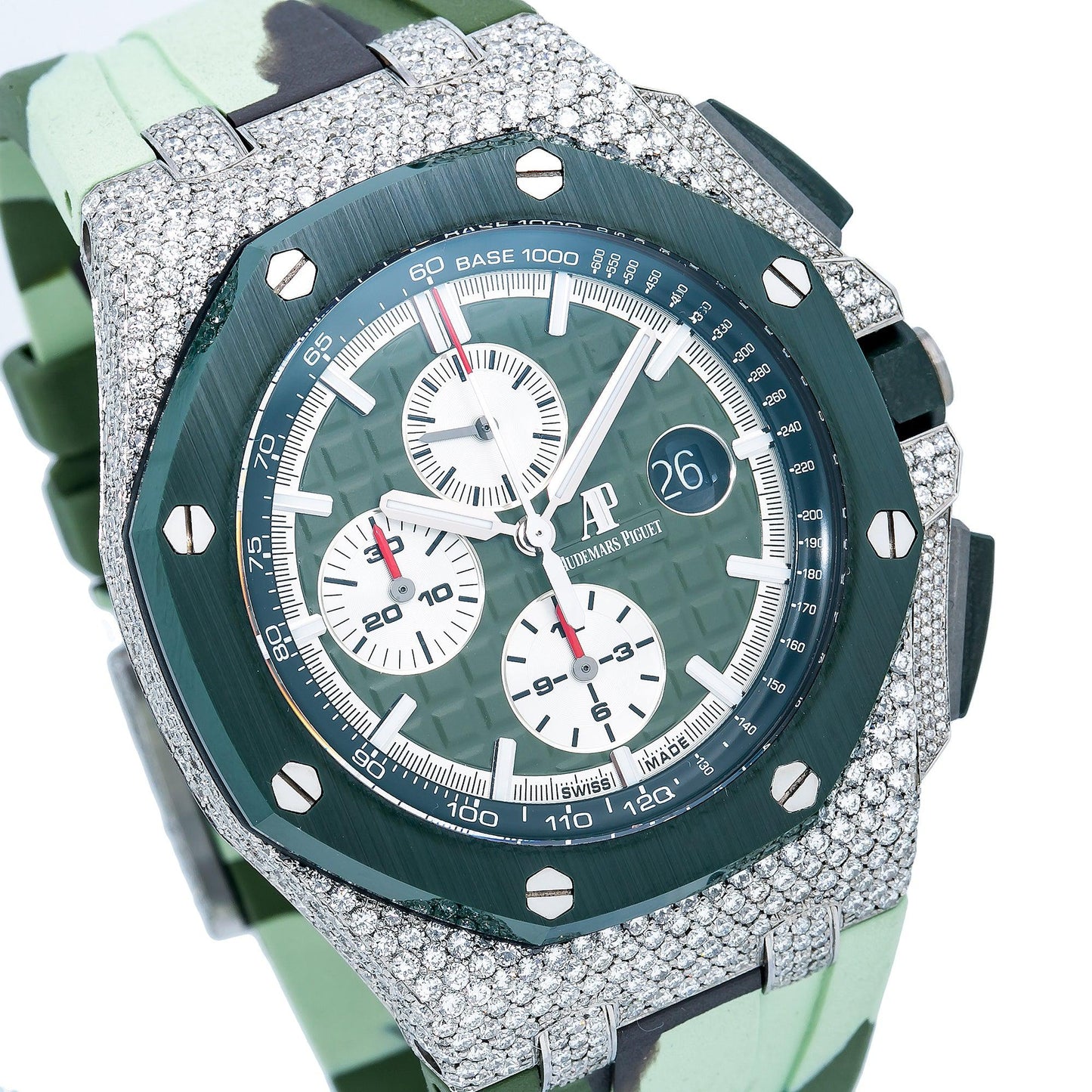 Audemars Piguet Royal Oak Offshore Chronograph 26400SO 44MM Green Dial With 7.25 CT Diamonds