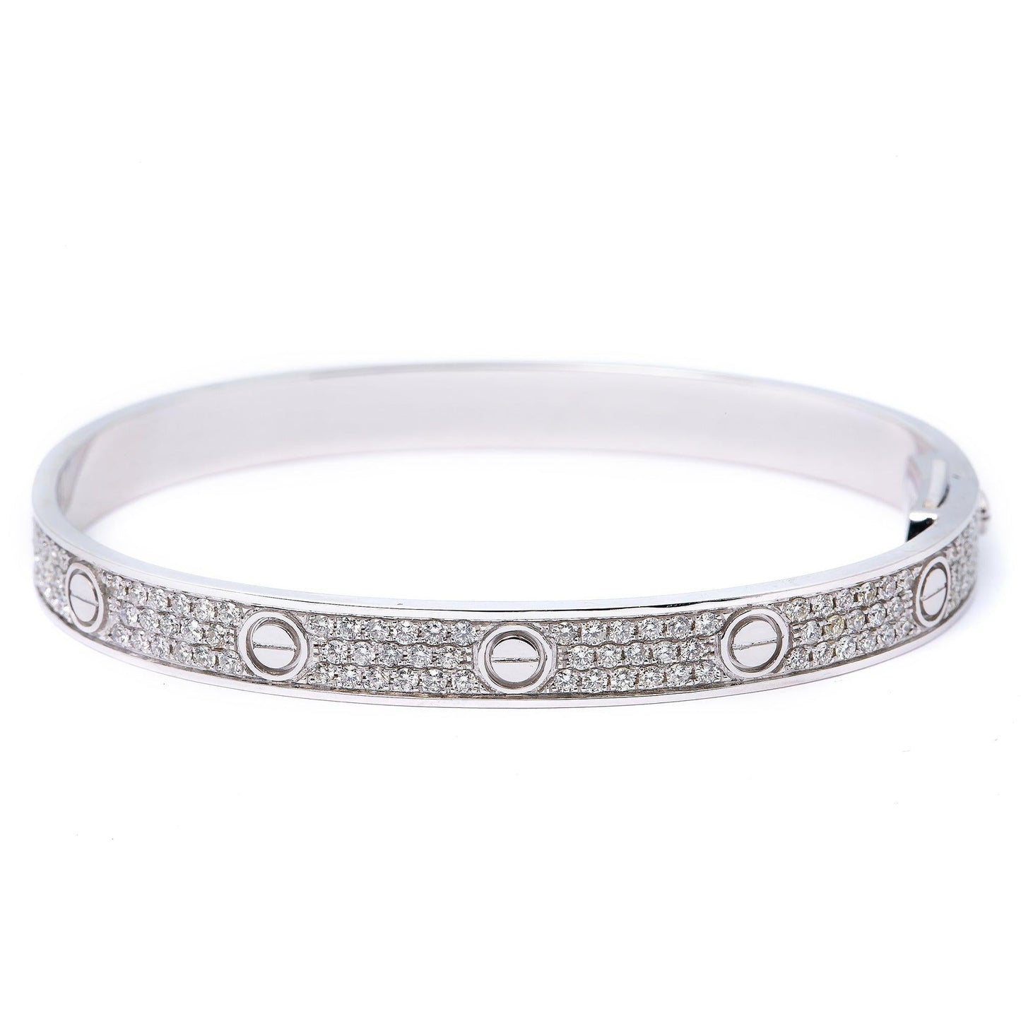 18K GOLD BANGLE BRACELET 4.05 CT DIAMONDS