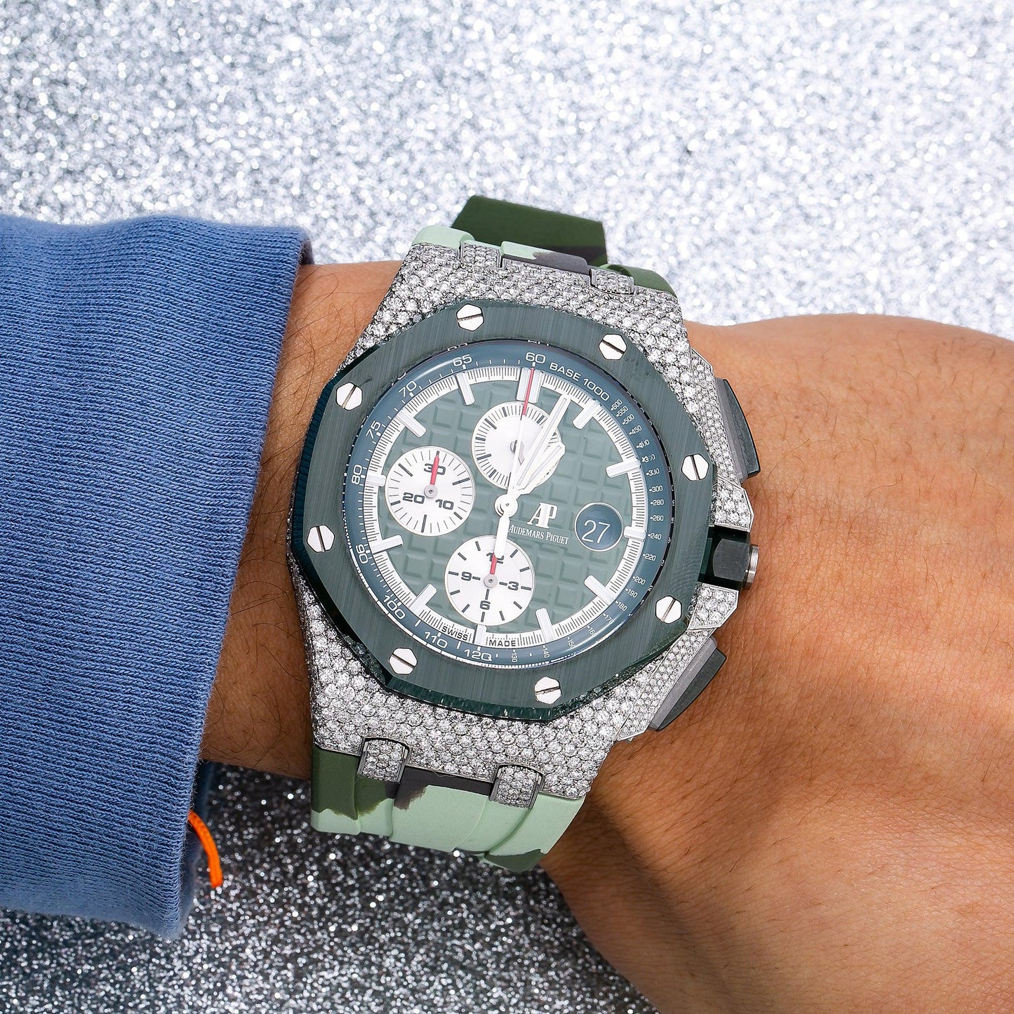 Audemars Piguet Royal Oak Offshore Chronograph 26400SO 44MM Green Dial With 7.25 CT Diamonds