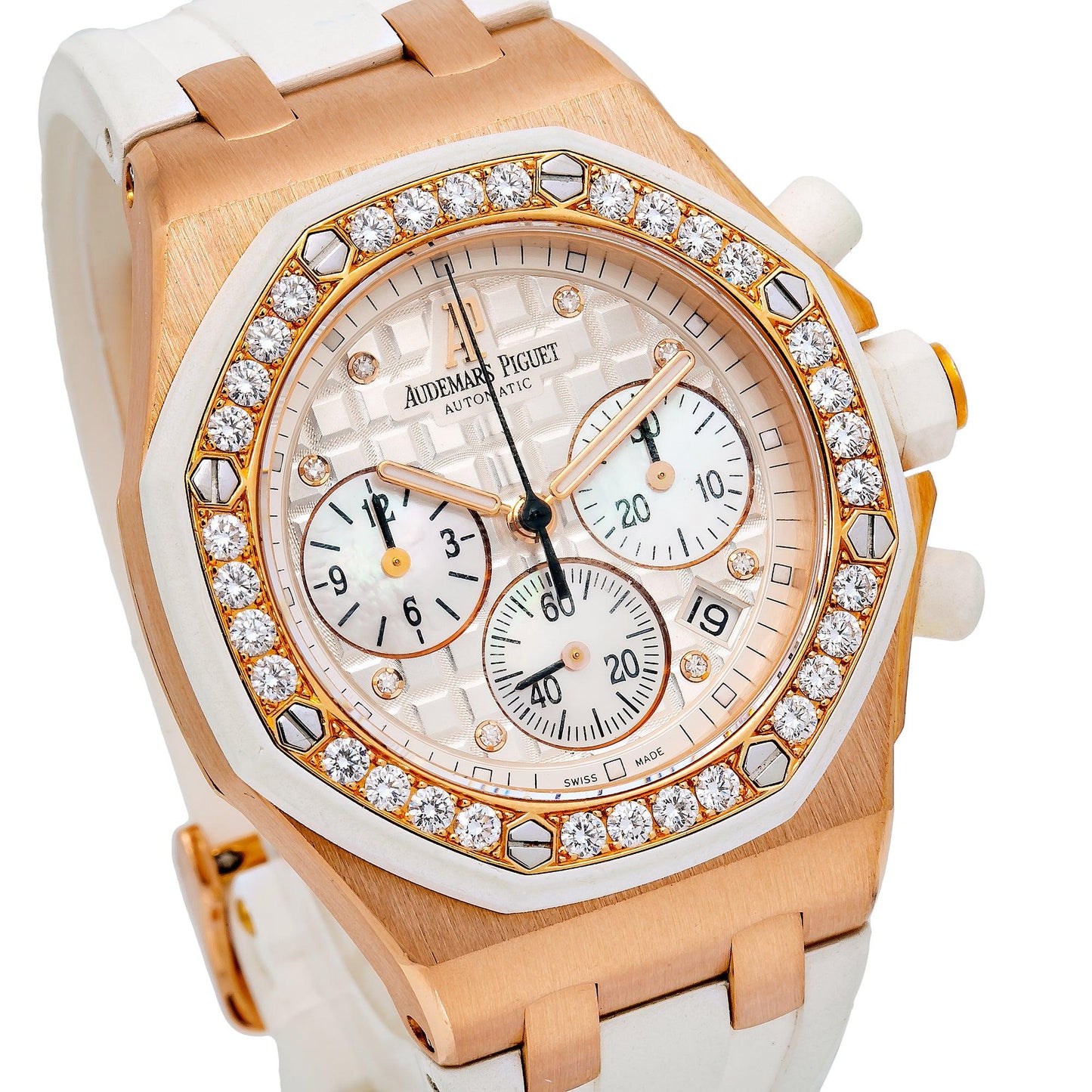 Audemars Piguet Royal Oak Offshore Chronograph 37MM Rose Gold Diamond Set Dial 26048OK