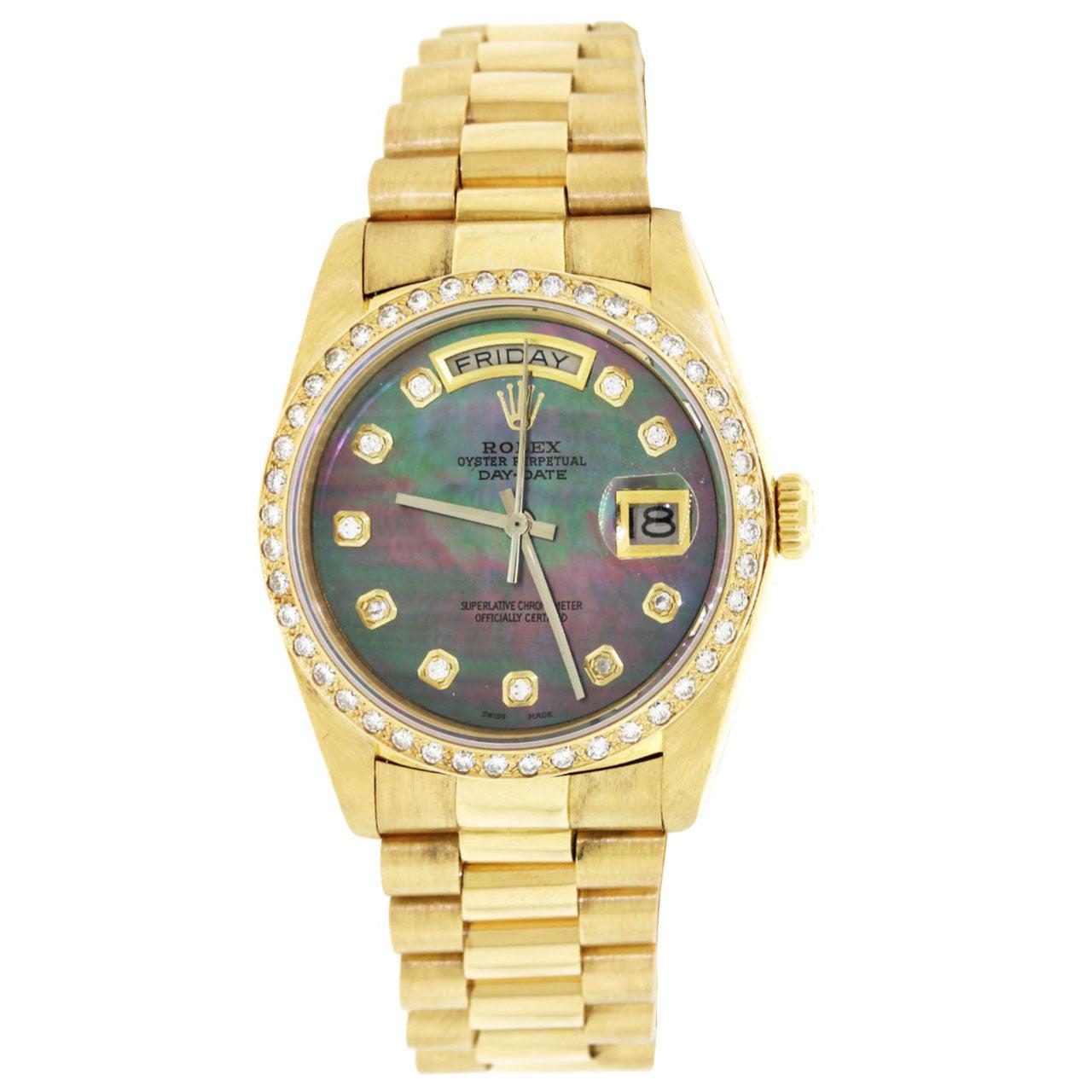 Rolex 36MM Day Date President Yellow Gold with Diamonds