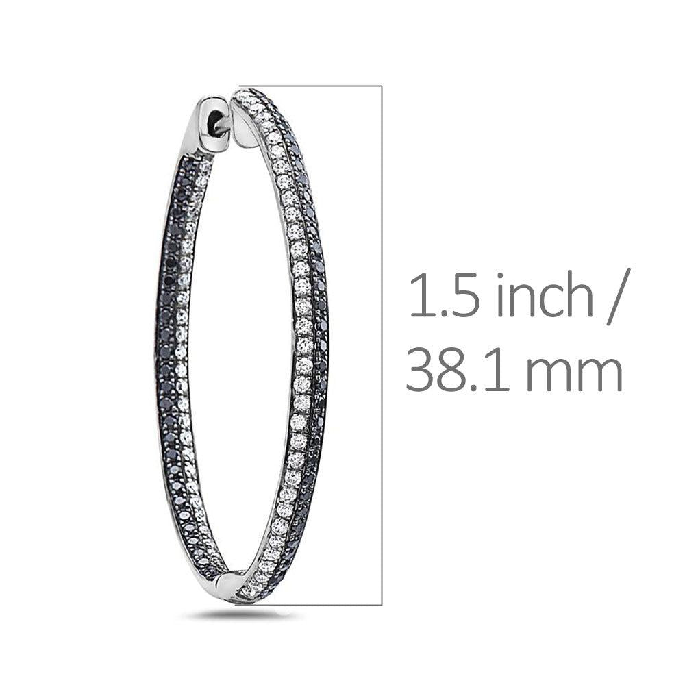 14K White Gold Ladies Earrings With 2.42 CT Diamonds