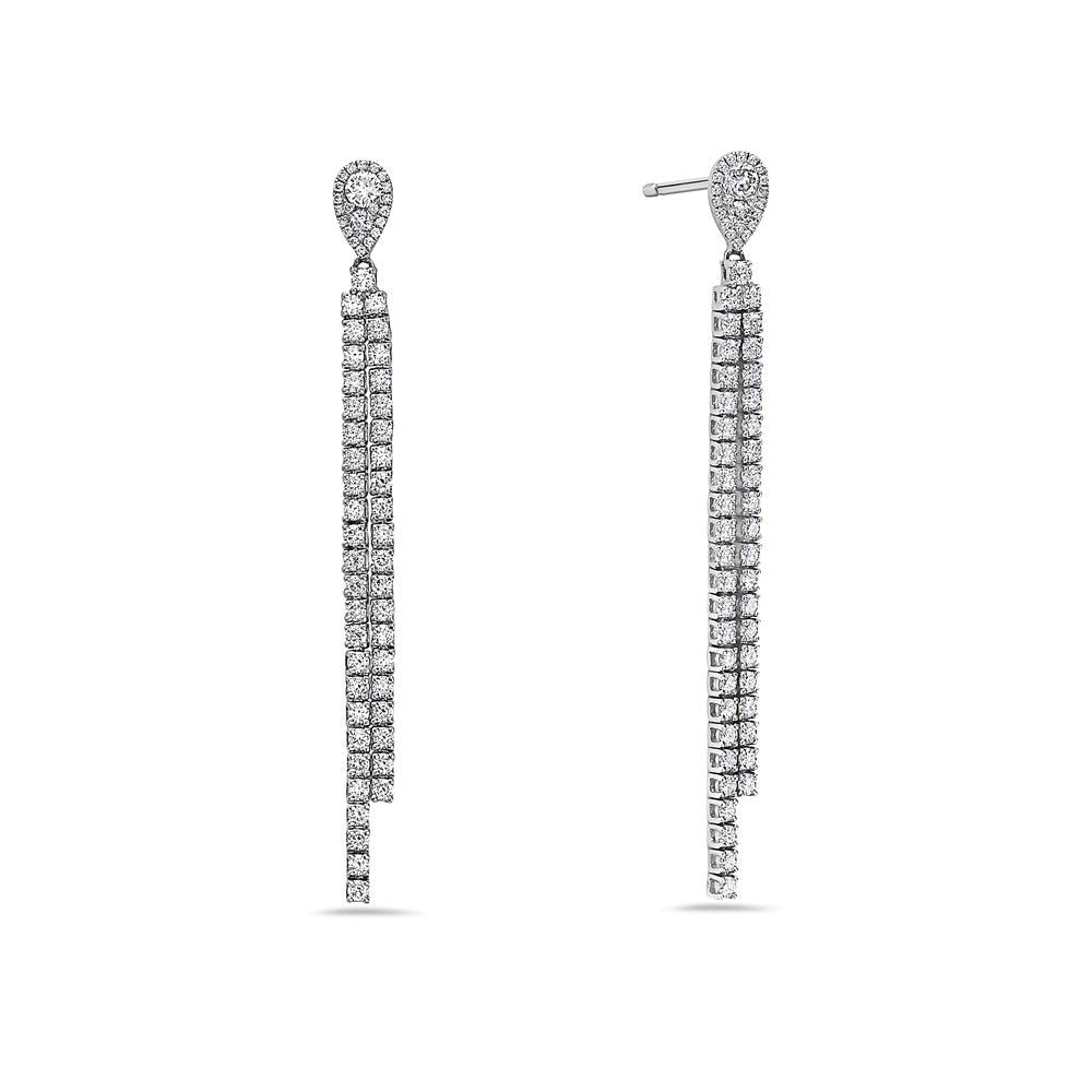 18K White Gold Ladies Earrings With 2.73 CT Diamonds