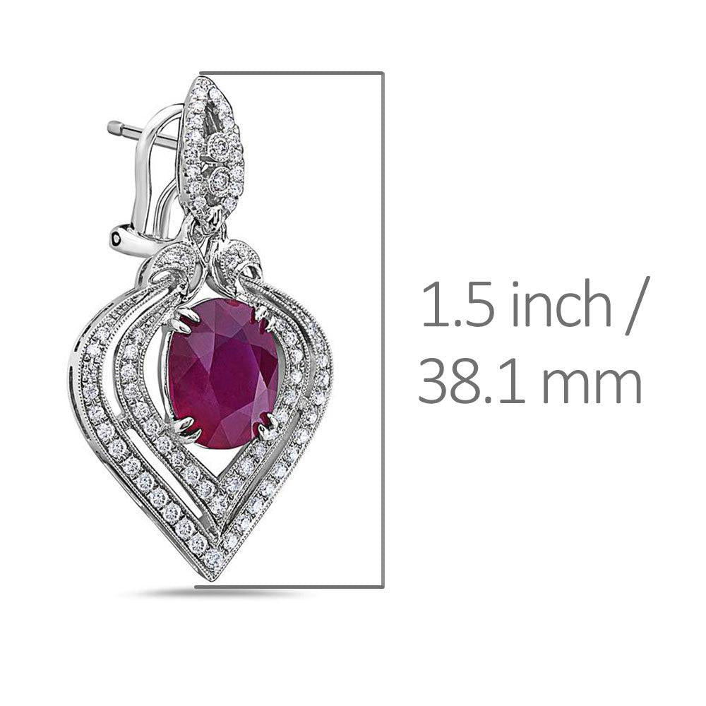 18K White Gold Ladies Earrings With White: 1.42 CTW Diamonds