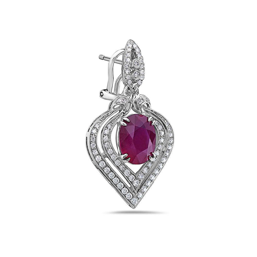 18K White Gold Ladies Earrings With White: 1.42 CTW Diamonds