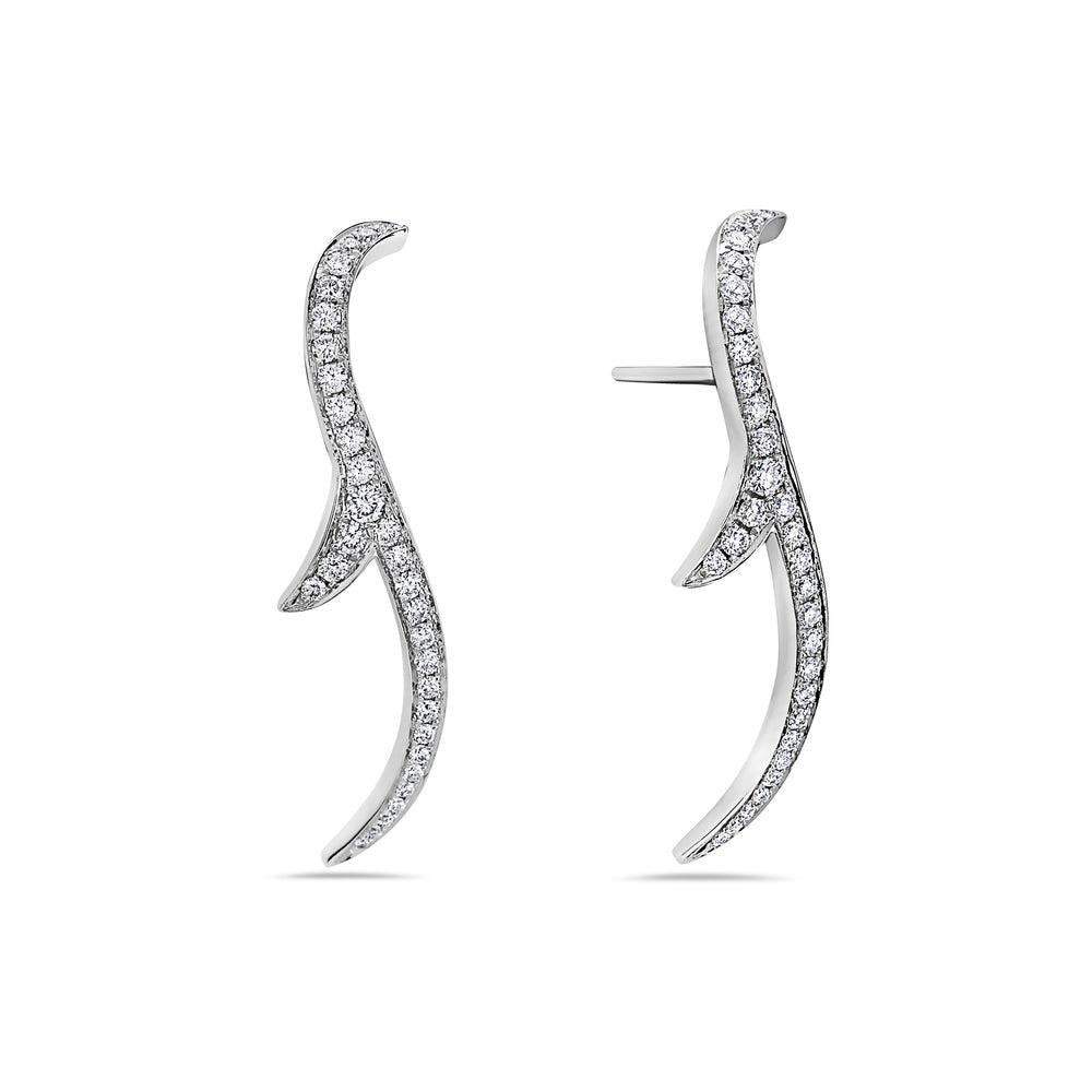18K White Gold Ladies Earrings With 0.53 CT Diamonds