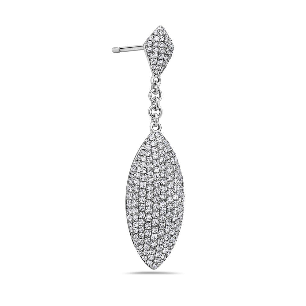 18K White Gold Ladies Earrings With White: 4.35 CTW Diamonds