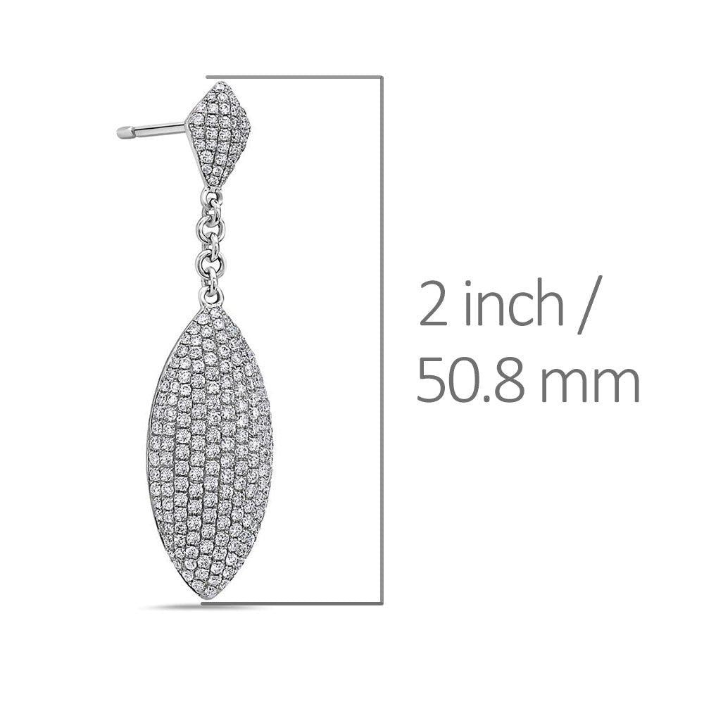 18K White Gold Ladies Earrings With White: 4.35 CTW Diamonds