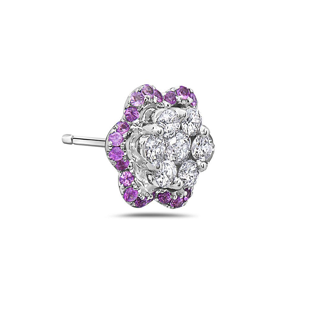 18K White Gold Ladies Earrings With 1.25 CT Diamonds